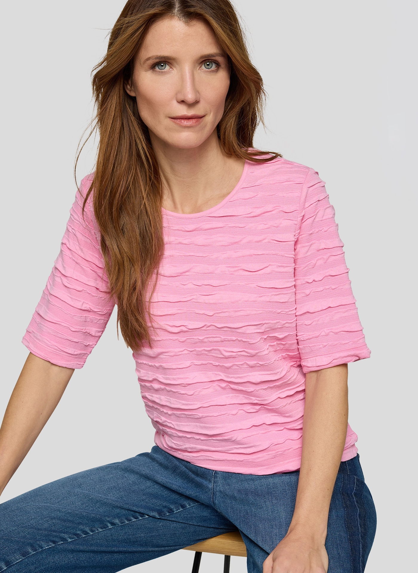 Rabe T-Shirt mit Struktur Muster