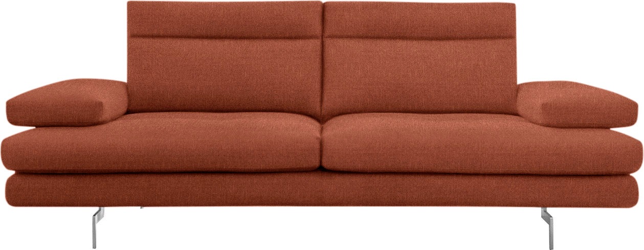 CALIA ITALIA 3-Sitzer »Toby Wing, 208 cm breit, Designsofa mit hohem Sitzkomfort« inklusive Sitztiefenverstellung, Füsse in Chrom glänzend