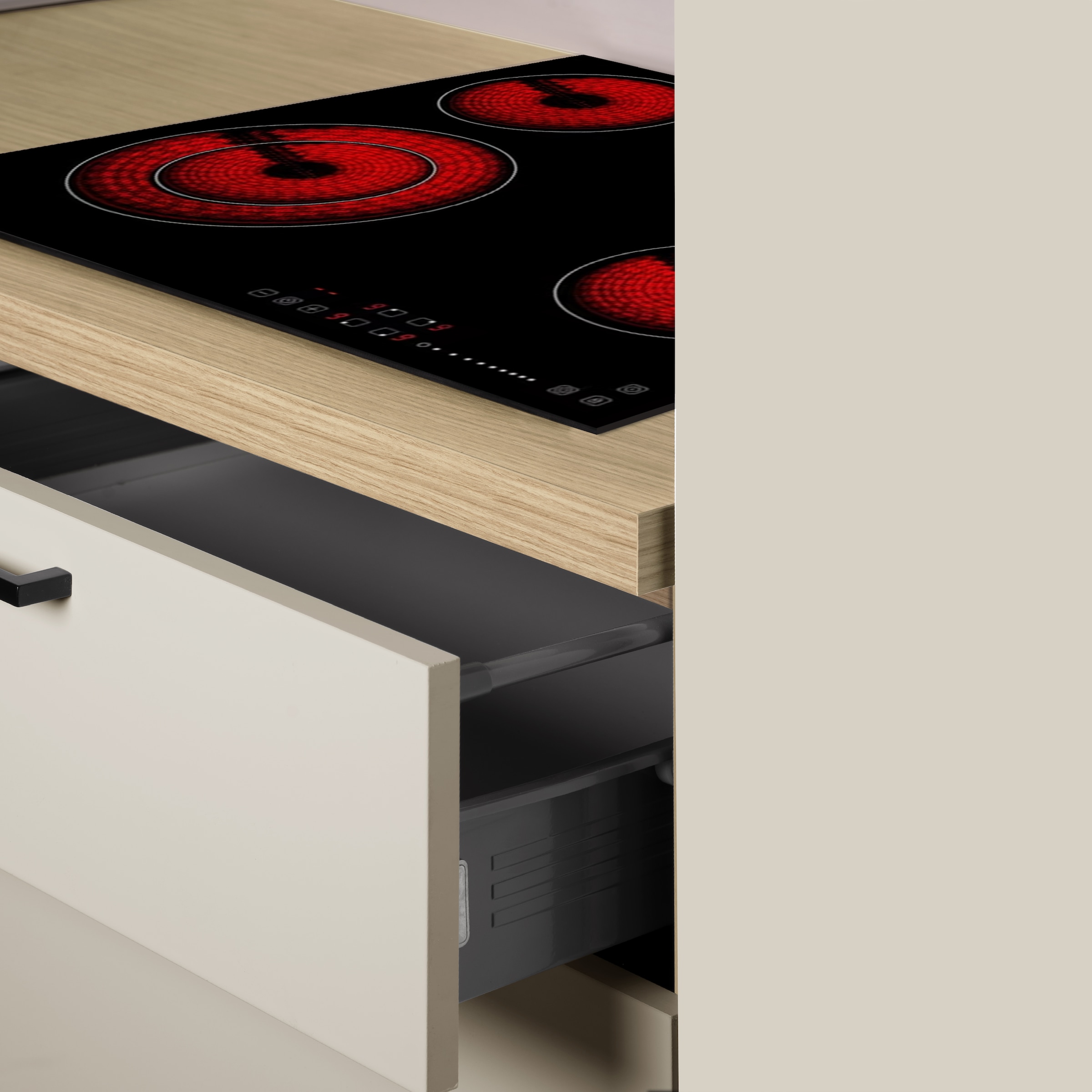 KOCHSTATION Kitchenette »KS-Luna, Einbauküche, Zeilenküche, Küchenblock« Breite 300 cm, wahlweise mit Hanseatic-E-Geräten, APL 35mm stark