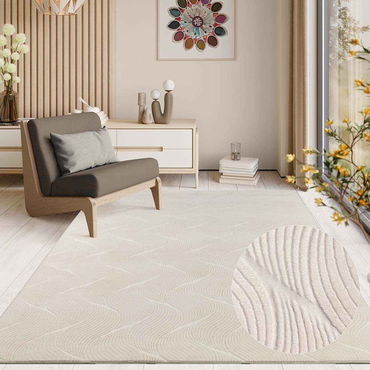 the carpet Teppich »Rio« rechteckig 8 mm Höhe weicher Wohnzimmer Teppich rutschfest 3D-Optik