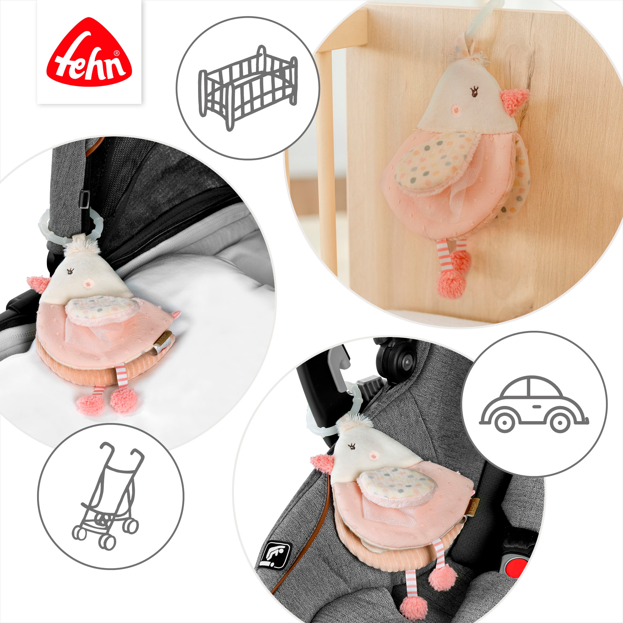 Fehn Greifspielzeug »feehnLAND, Stoffbuch Vogel«