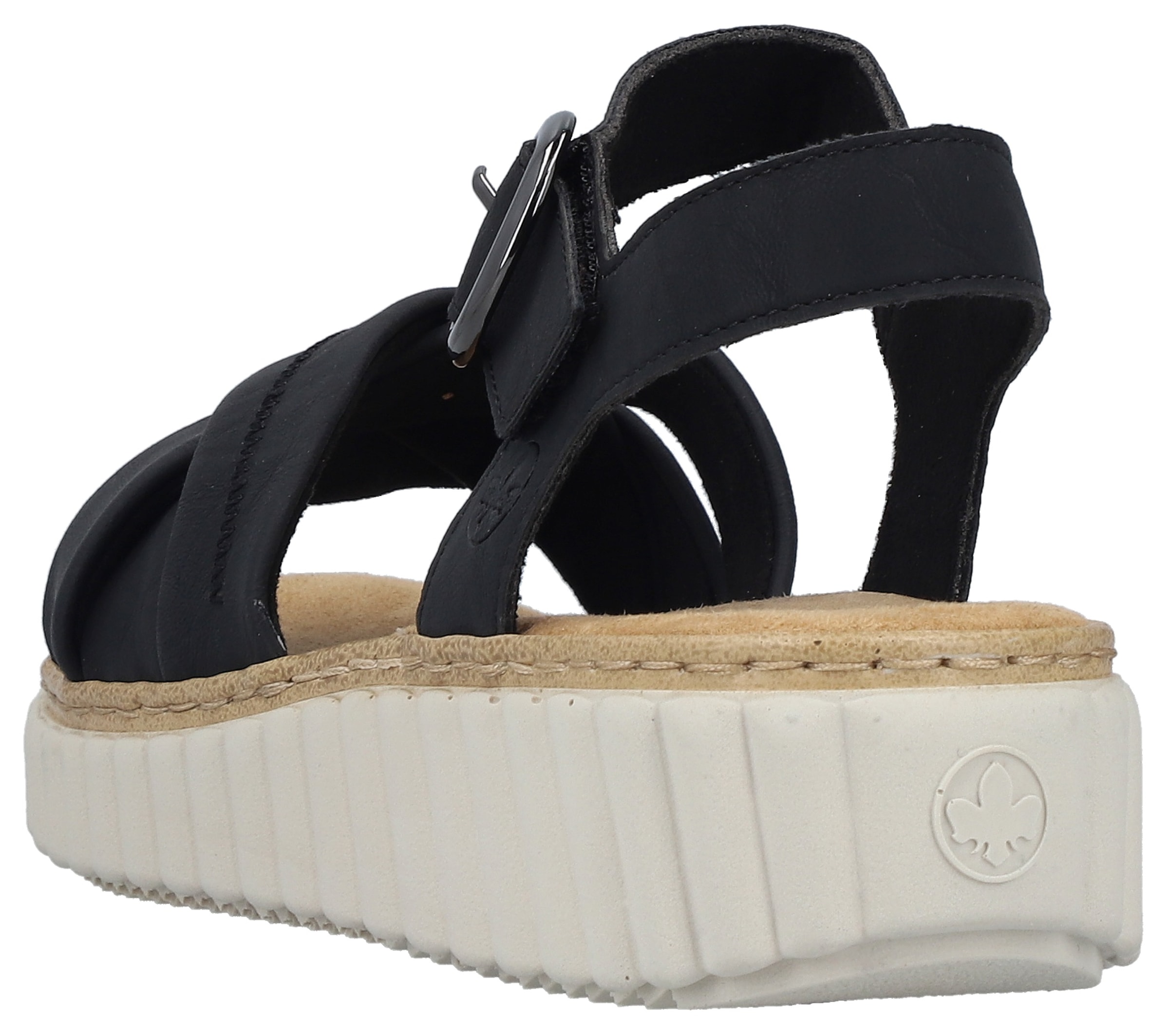 Rieker Sandale  Sommerschuh, Keilsandalette, Urlaubsschuh mit Klettriemchen