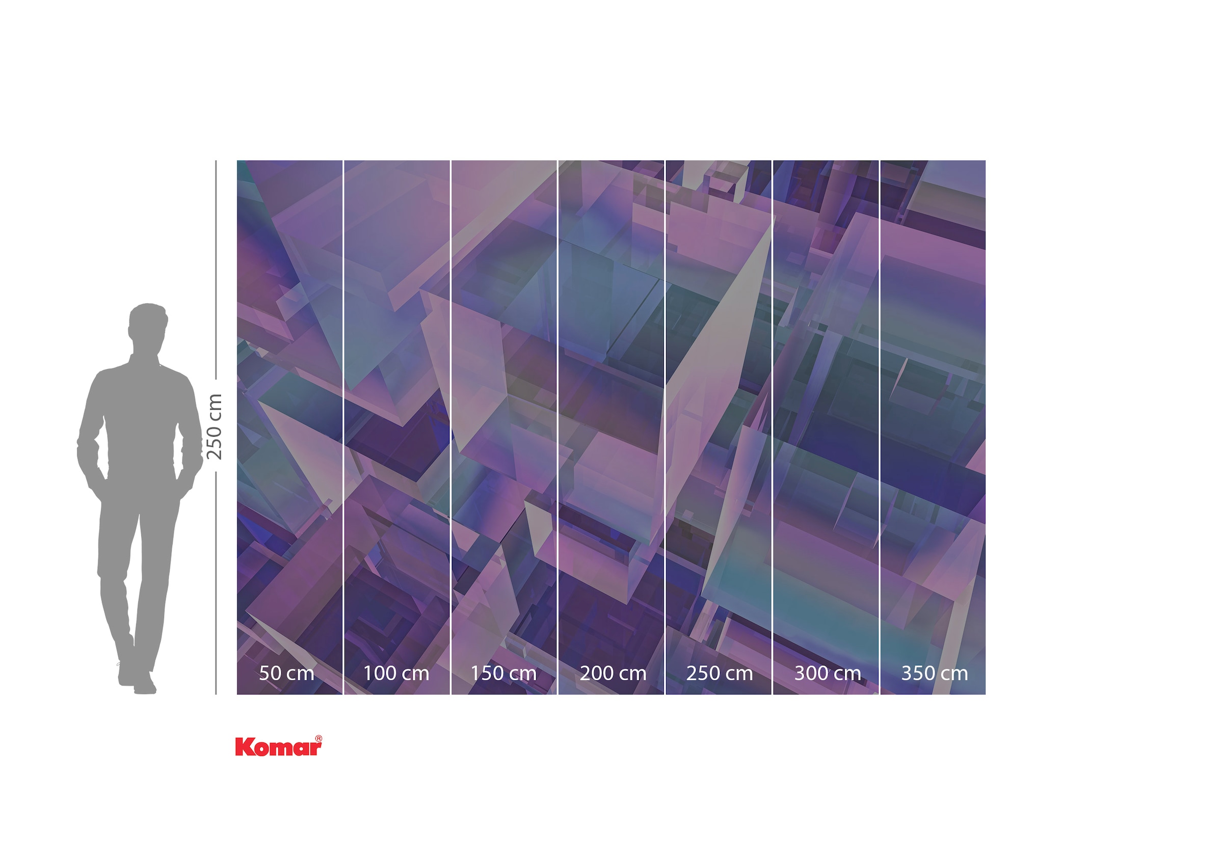 Komar Fototapete »Komar Vlies Fototapete - Holographicubical - Grösse 350 x 250 cm« bedruckt glatt