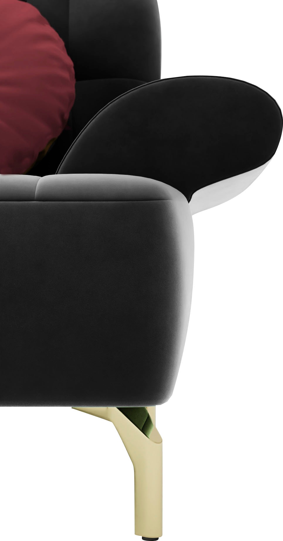 sit&more Canapé d'angle »Orient 1 L-Form« inkl. 4 Zierkissen mit Strass-Stein, goldfarbene Metallfüsse