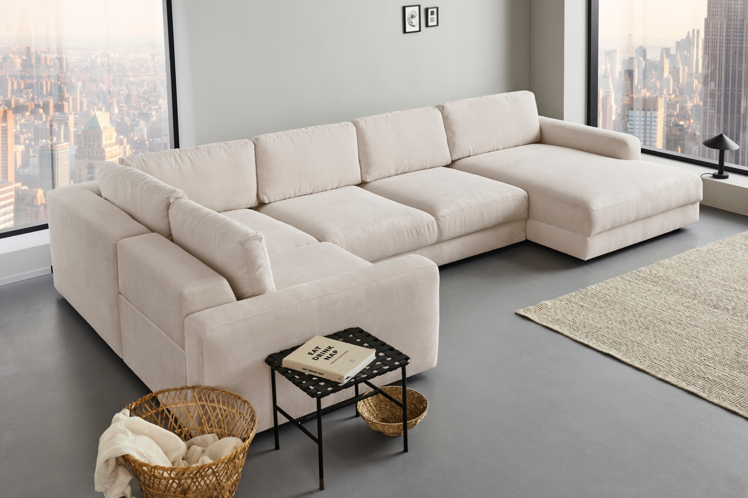 Home affaire Wohnlandschaft »Bloomfield, Mega Polsterecke, Breite 390cm, viel Platz, U-Form« In verschiedenen Grössen bestellbar