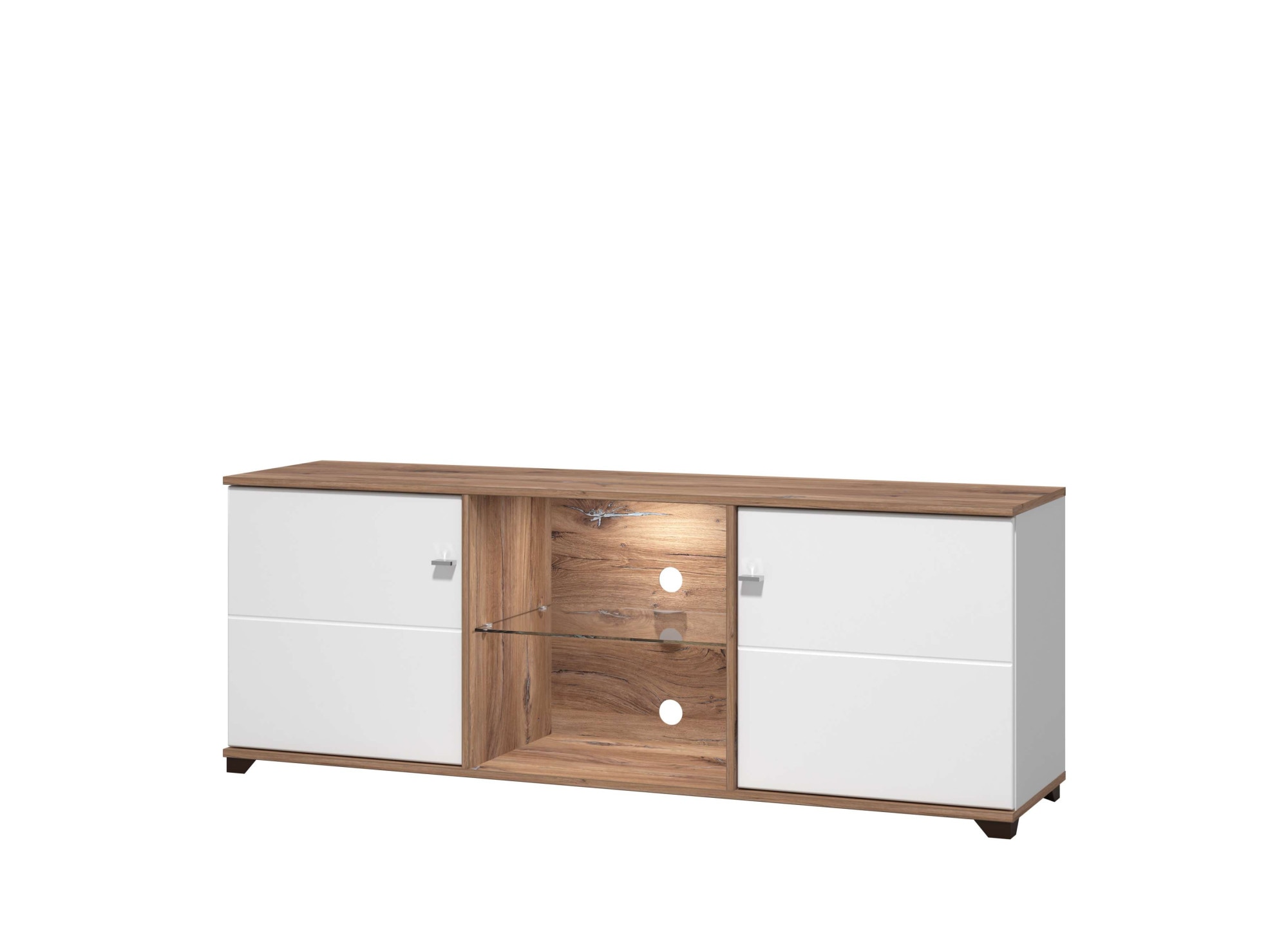 INOSIGN Tableau TV »Burgundy Lowboard, TV-Schrank, TV-Ständer, Hochglanzfonten« Hochglanzfronten und eine Innenausstattung in Flagstaff Eiche