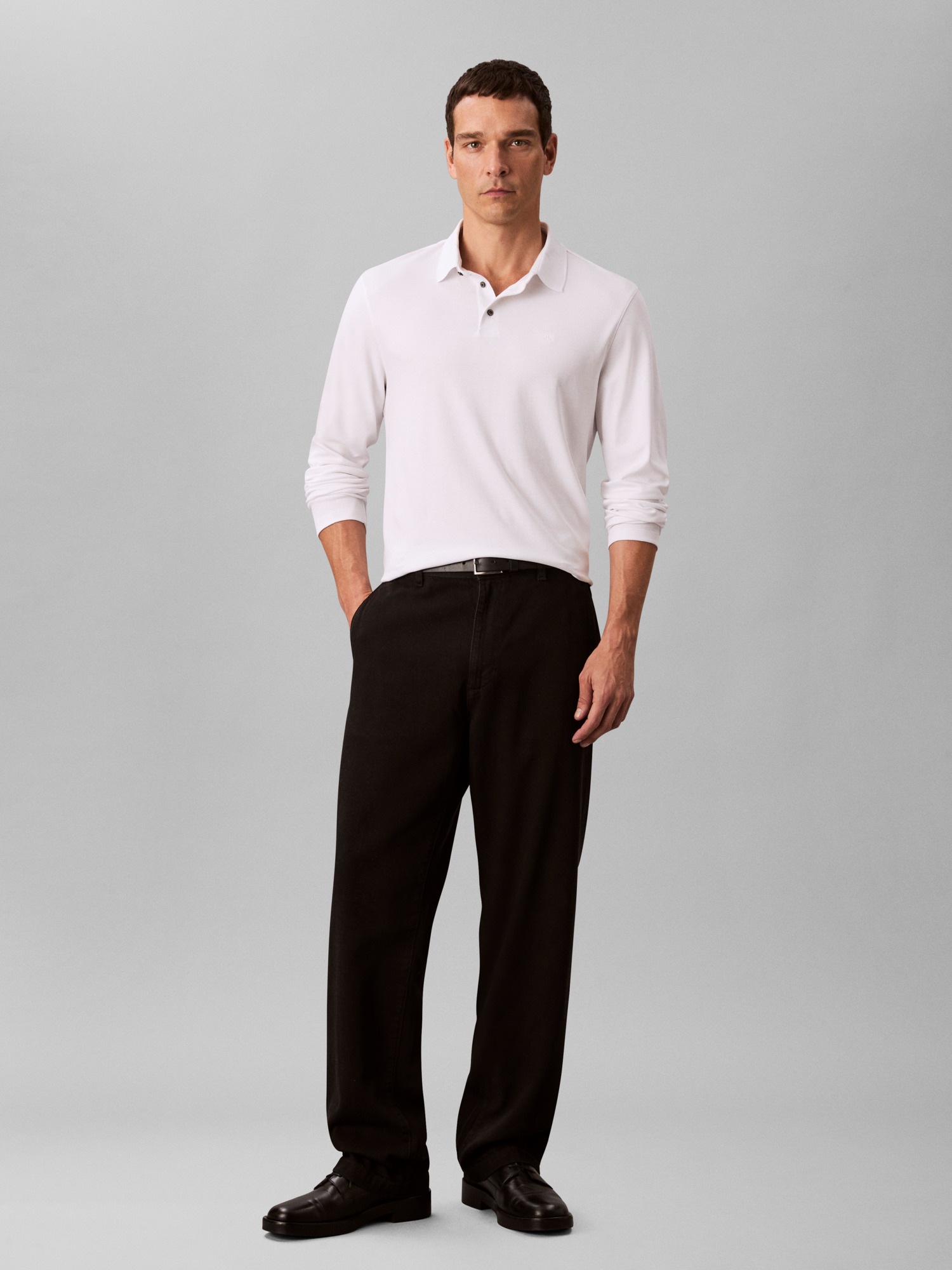 Calvin Klein Polo à manches longues »LS SUPIMA COTTON SOLID POLO« regular fit mit Rundhalsausschnitt