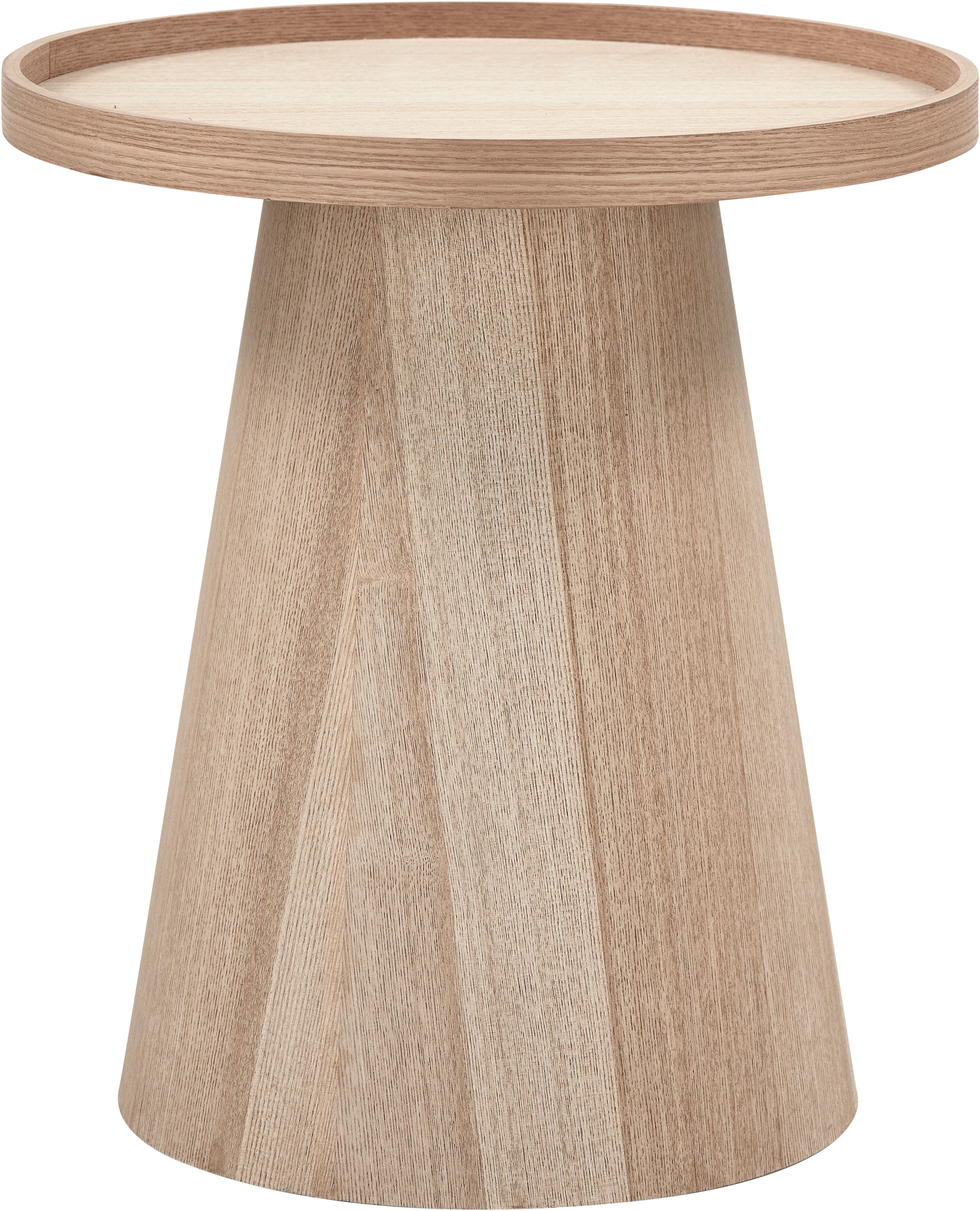 WOOOD Beistelltisch »Maud aus lackiertem MDF mit konischem Standfuss Ø45x50 cm« Tragkraft 15 kg, glatte Oberfläche durch Pressholzfaserplatte