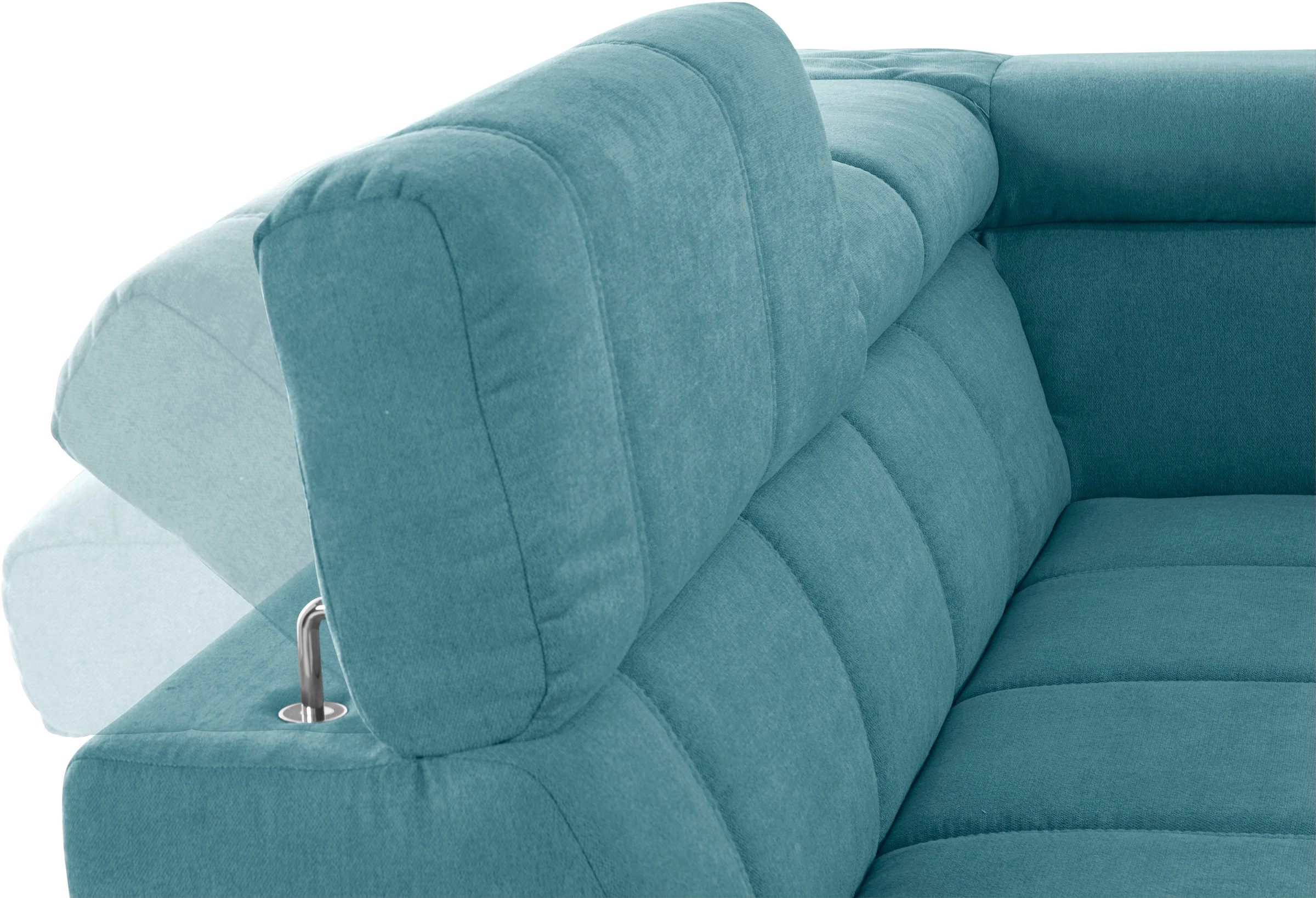 DOMO collection Ecksofa »Brandon L-Form, auch in Leder« inklusive Kopfteilverstellung, wahlweise mit Sitztiefenverstellung,