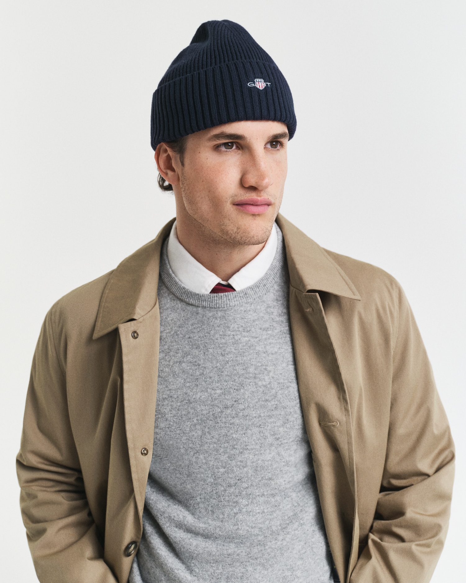 Gant Bonnet tricoté »COTTON BLEND LOGO BEANIE« coupe régulière