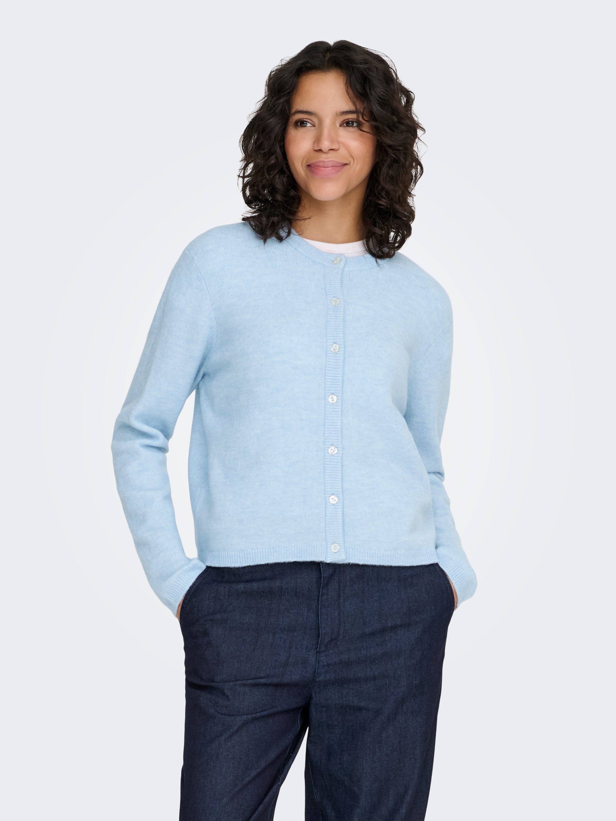 ONLY Strickjacke »ONLSIMONI L/S O-NECK CARDIGAN KNT NOOS« Materialmix, relaxed fit