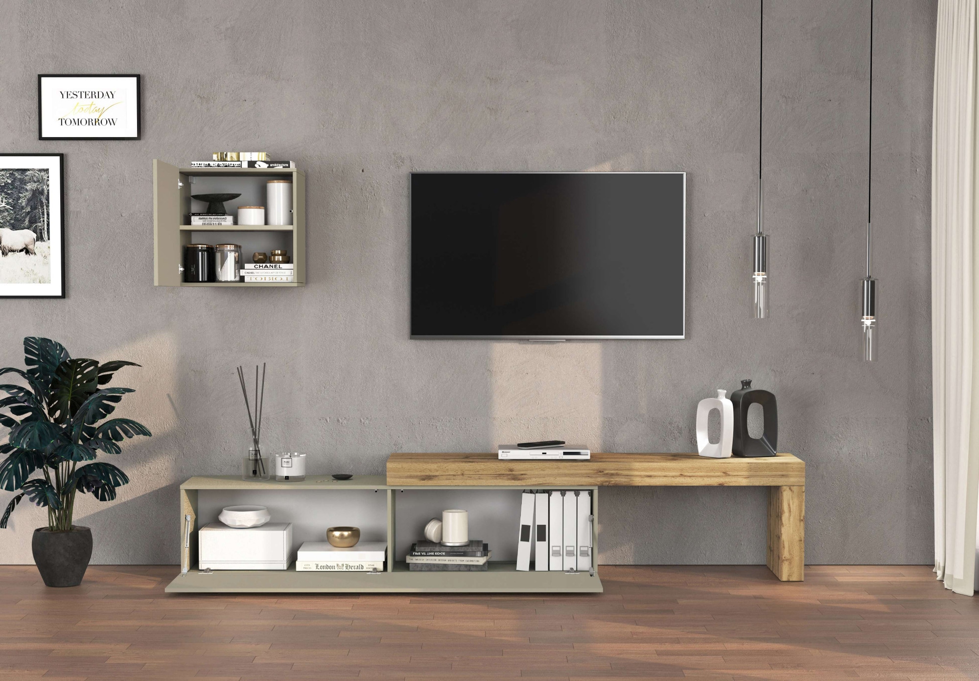 INOSIGN TV-Wand »Chronos TV-Set, Wohnwand – Elemente frei platzierbar, Made in Italy« Set, 2-er set, 2 Stk. tlg.