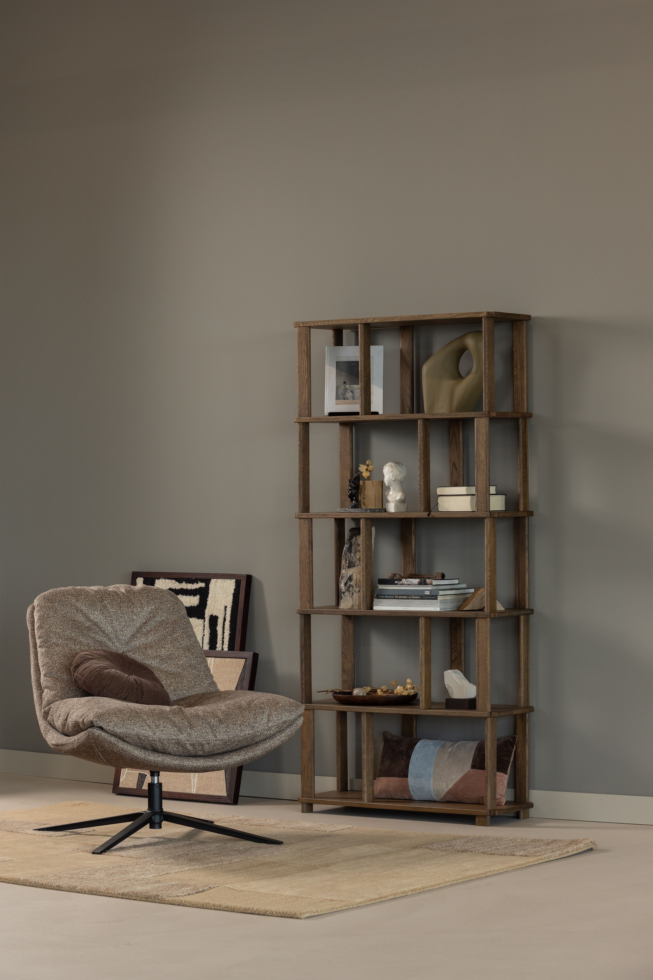 WOOOD Fauteuil pivotant »Arve mit Gewebtem Bezug und Drehmechanismus B 82 x T 87 x H 86 cm« très haute résistance à l'usure, capacité de charge 120 kg, structure métallique