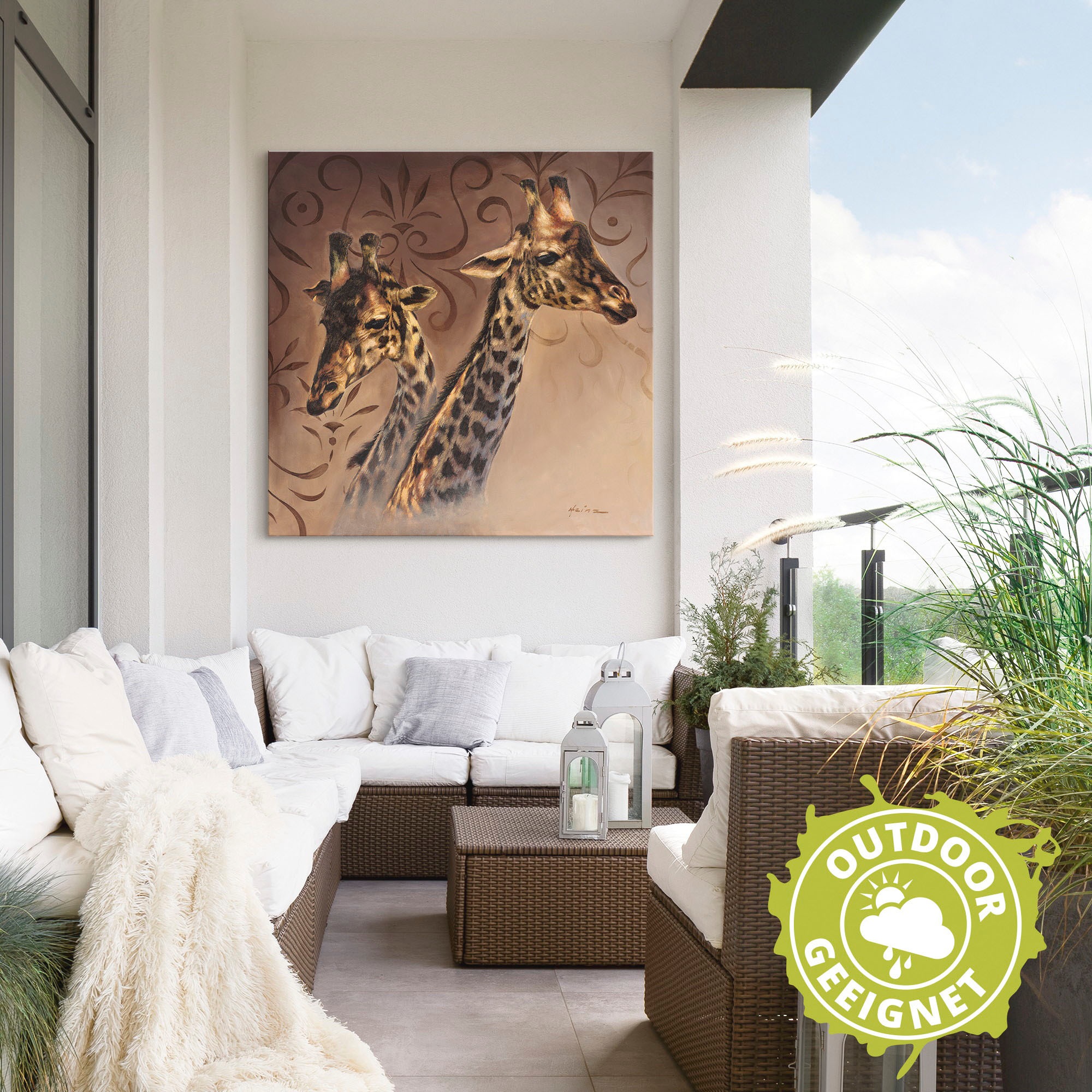 Artland Impression alu-dibond »Giraffen Porträt« 1 cuis tlg. für Innen- und Aussenbereich geeignet, Outdoorbild