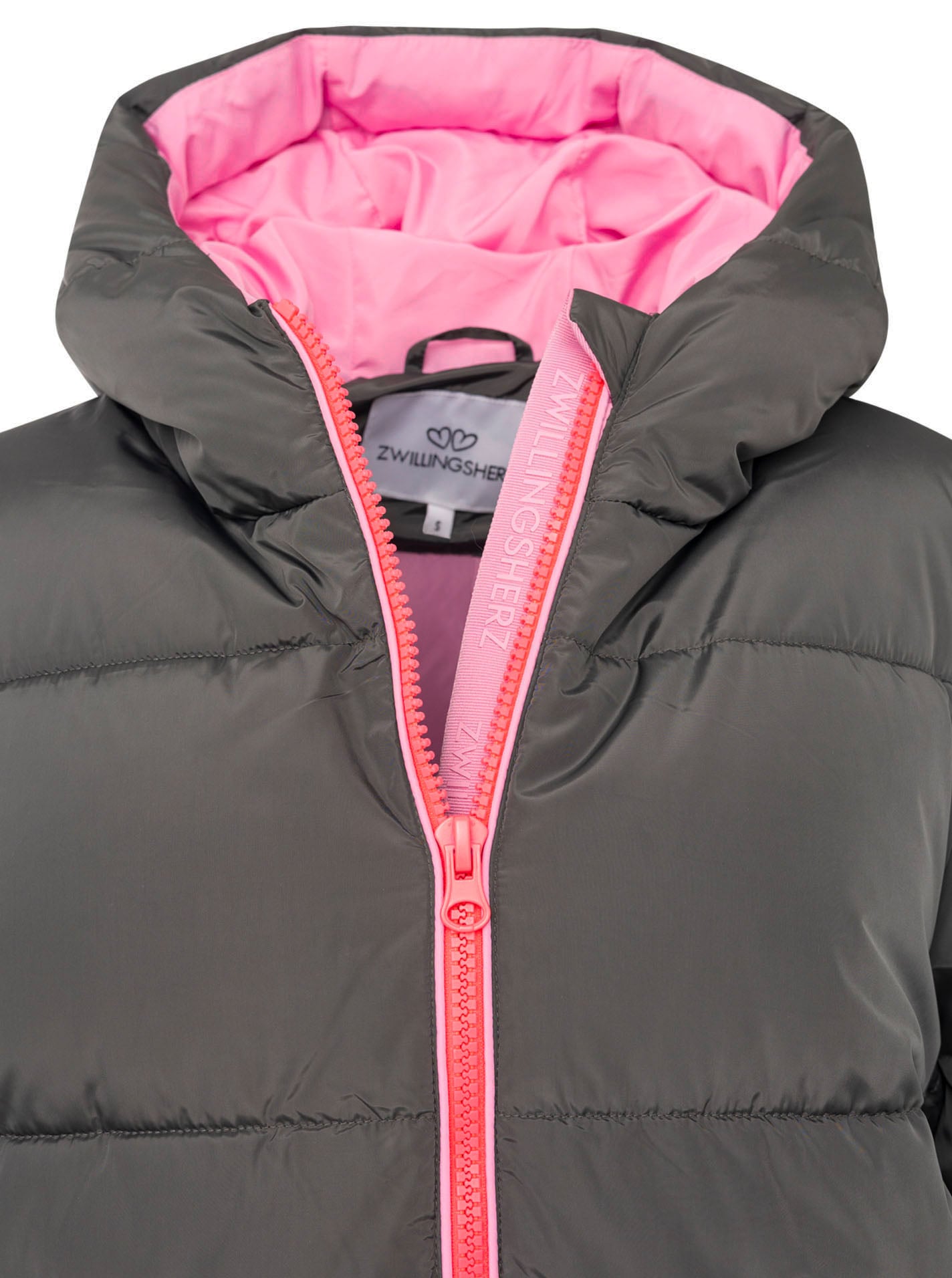 Zwillingsherz Steppmantel »„Cozy“« Kapuze, farbliche Details, Reissverschluss, elastische Bündchen