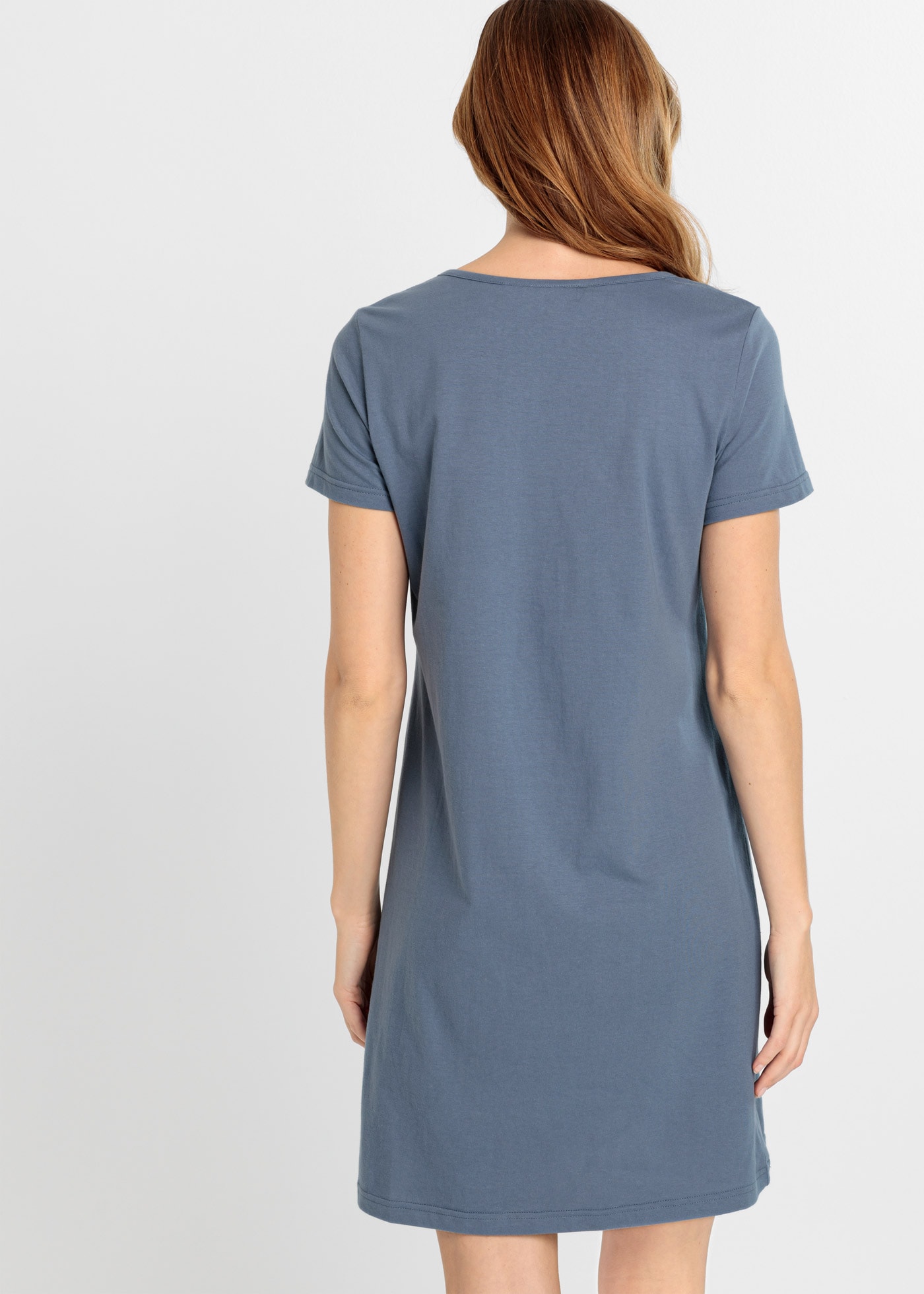 bonprix Nachthemd aus reiner Baumwolle, mit kurzem Arm, Frontdruck