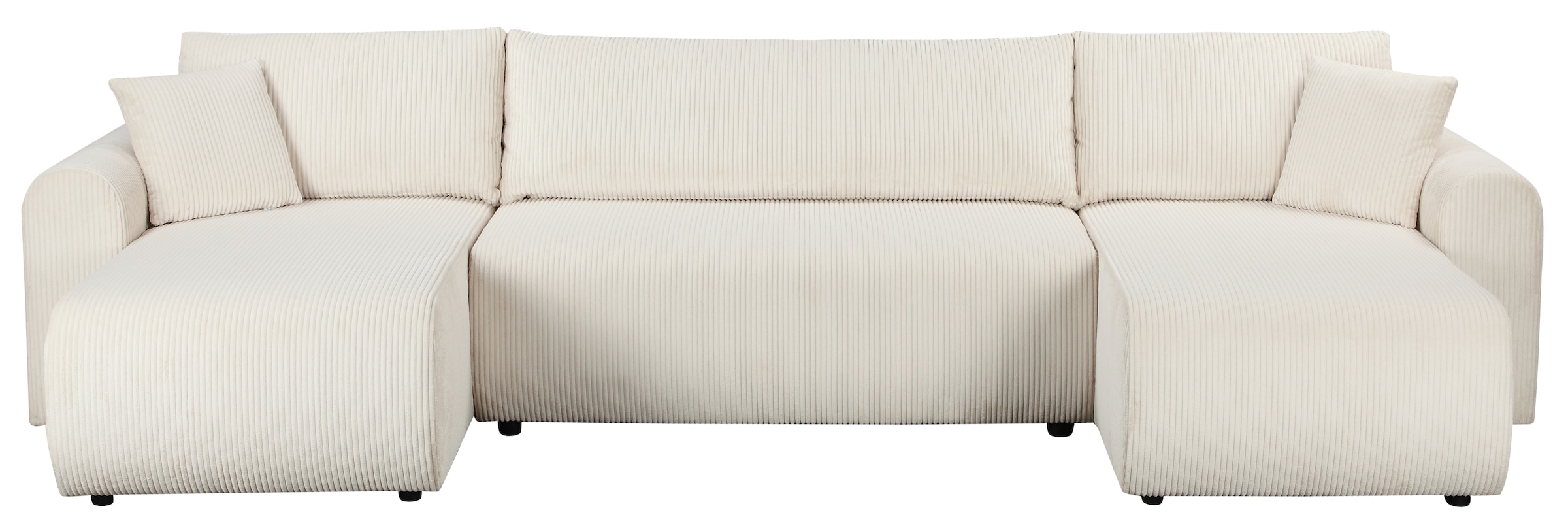 GOODproduct Wohnlandschaft »JONAA, 311 cm, U-Form, Schlafsofa, Boxspringfederung, Cord u. Struktur« 133/270cm, Bettkasten, Seitentaschen, Cord und Struktur