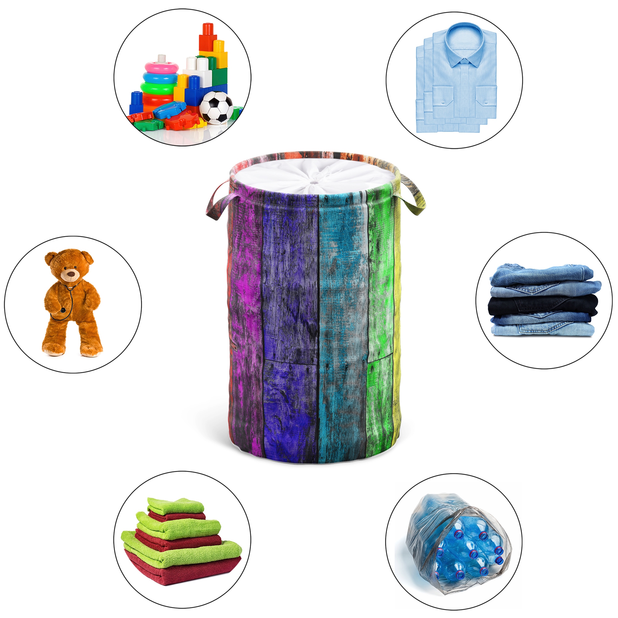 Sanilo Panier à linge »Rainbow« 60 Liter, faltbar, mit Sichtschutz