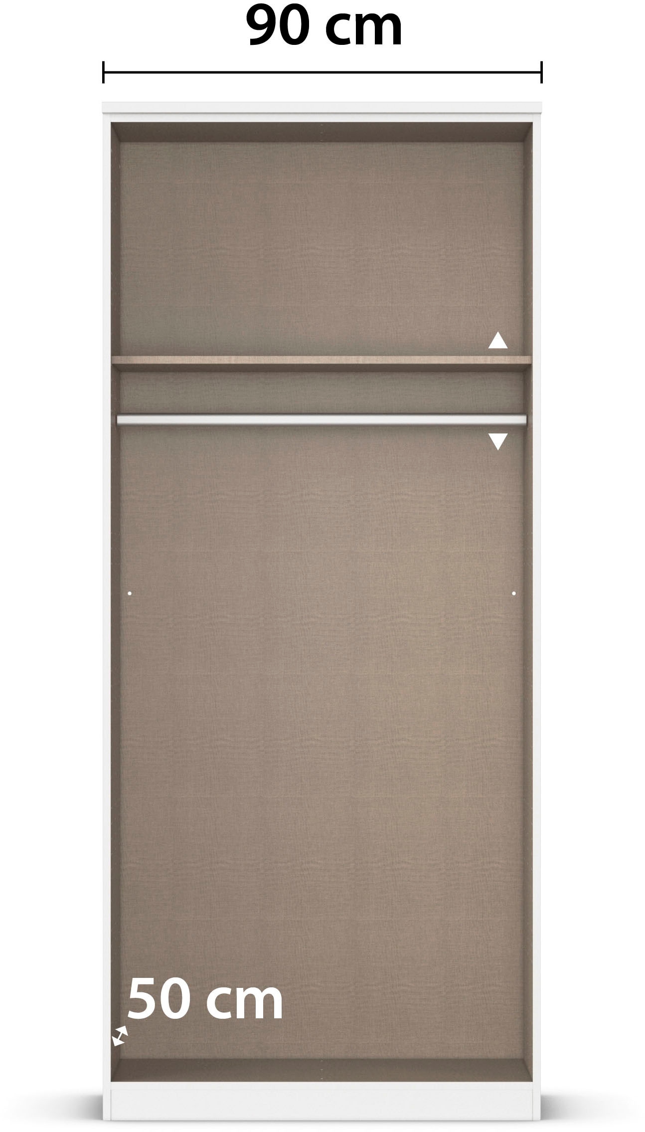 rauch Kleiderschrank »Schrank Garderobe Garderobenschrank Putzschrank Wäscheschrank TORRENT« Breiten 91/136/181 cm, Höhe 210 cm,  optional Aussenschubladen und Spiegel, viel Stauraum MADE IN GERMANY