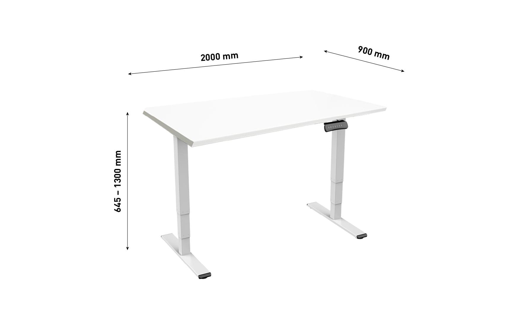   Bureau »Contini RAL 9016 2.0 x 0.9 m Weiss mit Weisser Tischplatte«
