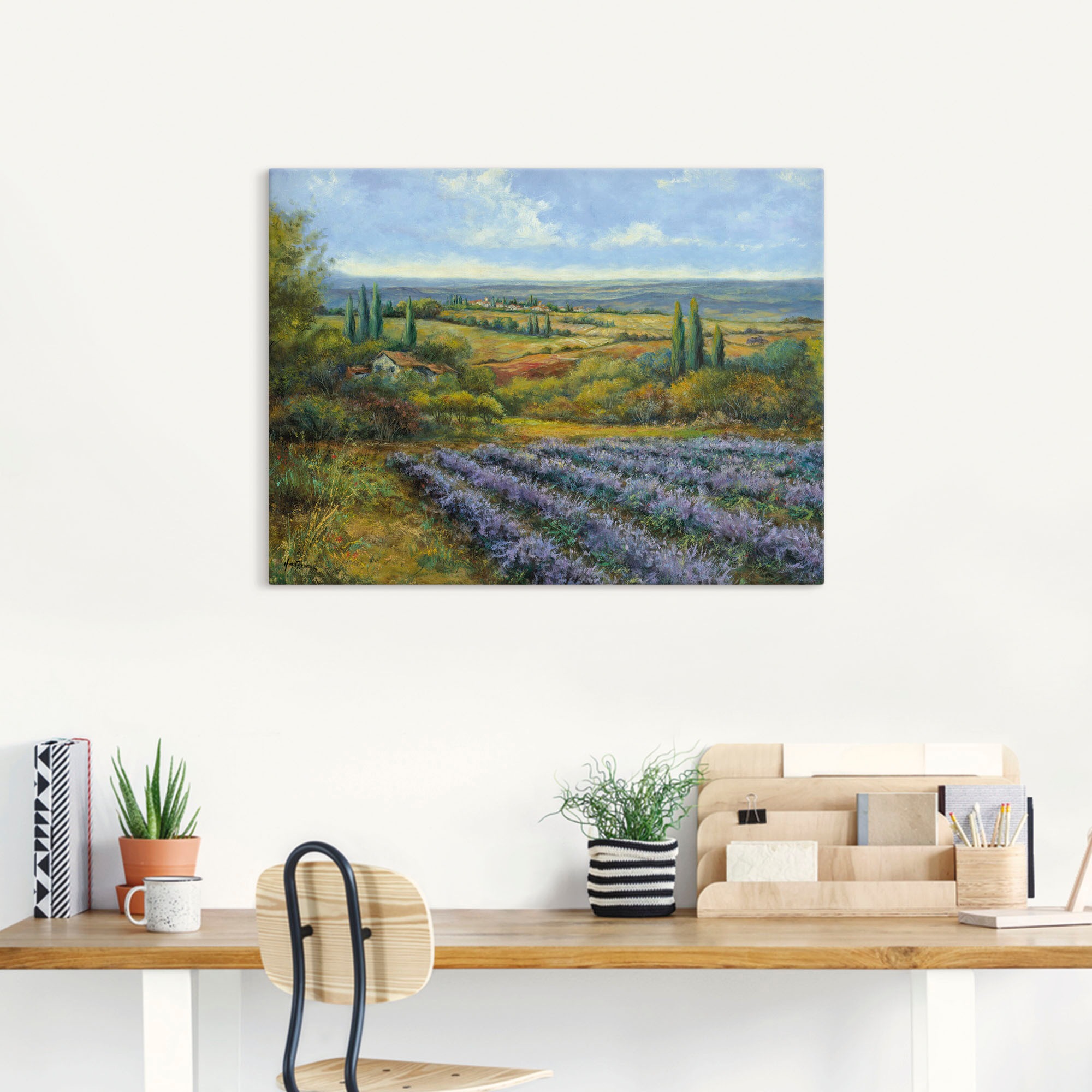 Artland Tableau sur toile »Lavendelfelder in der Provence« Europe 1 cuis tlg. tendu sur cadre en bois