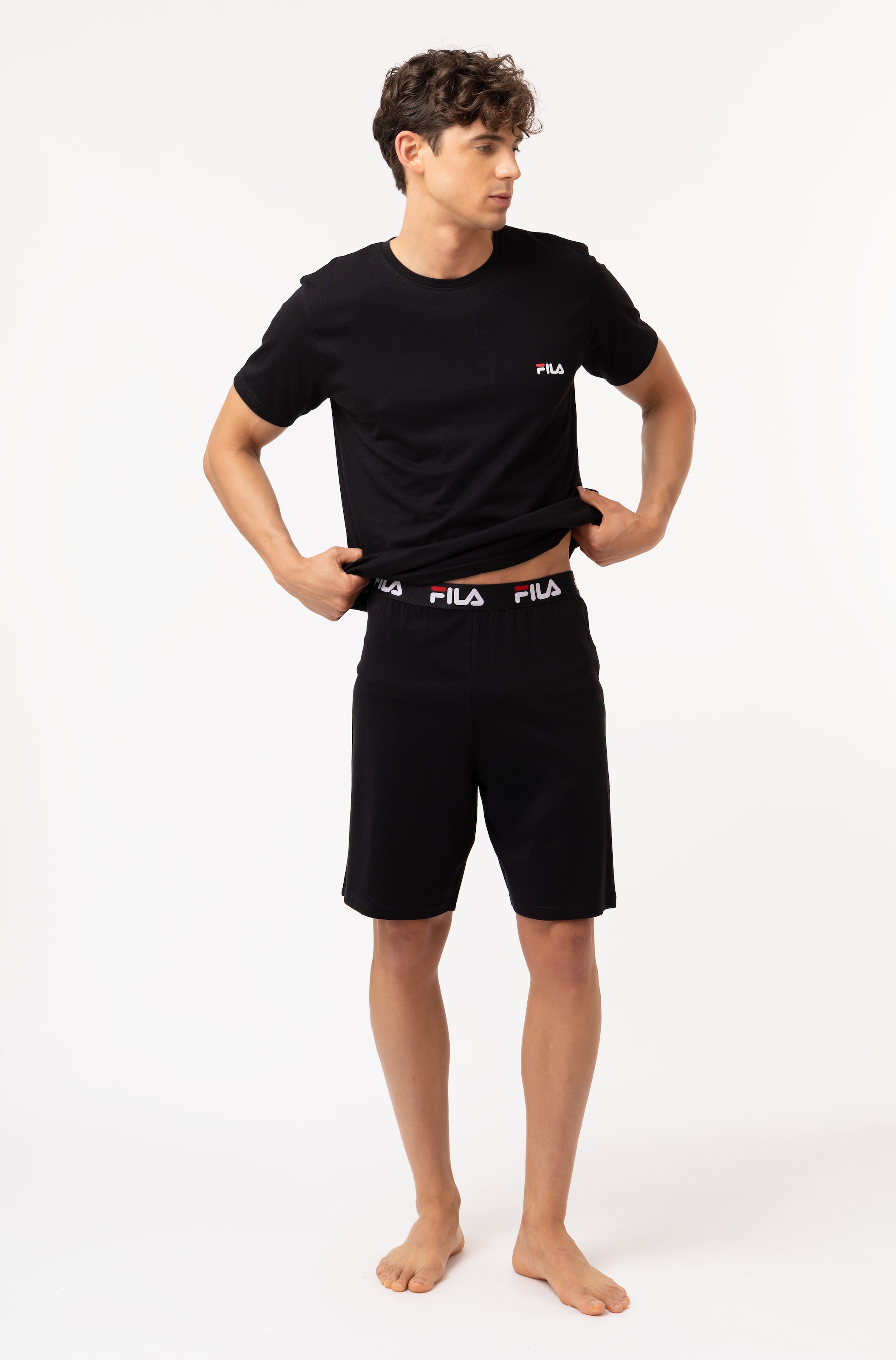 Fila Pyjama »MAN JERSEY PYJAMAS« 2 pantalon avec ceinture élastique à logo et t-shirt à manches courtes