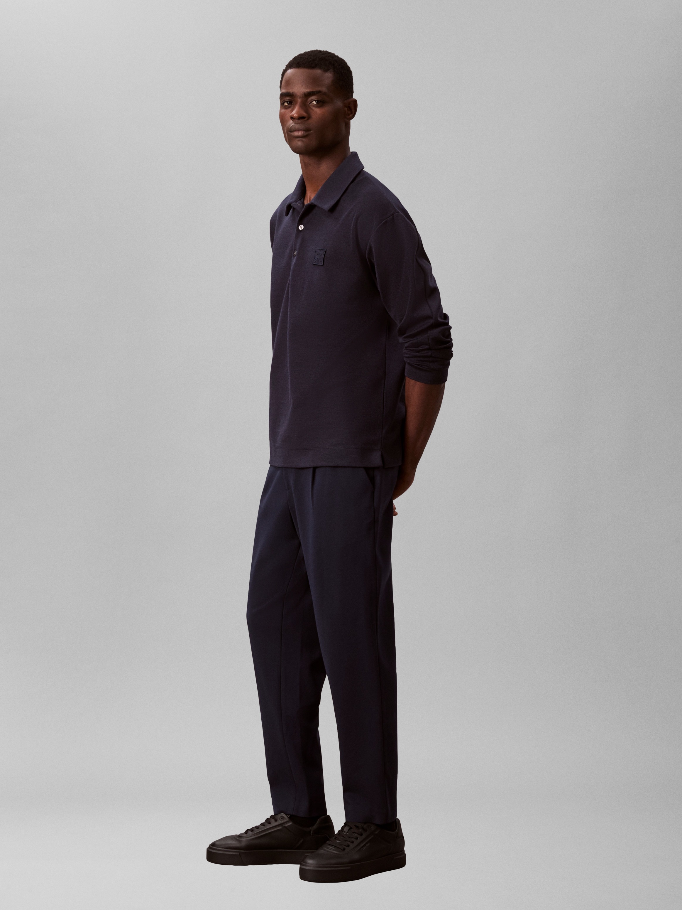 Calvin Klein Bundfaltenhose  elastischer Bund, Slim fit, Bundfalte