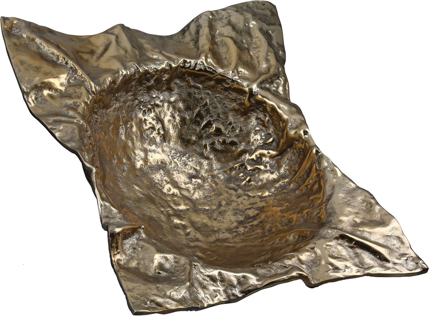 GILDE Bol »Deko-Schale Crumple goldfarben« 1 aus aluminium