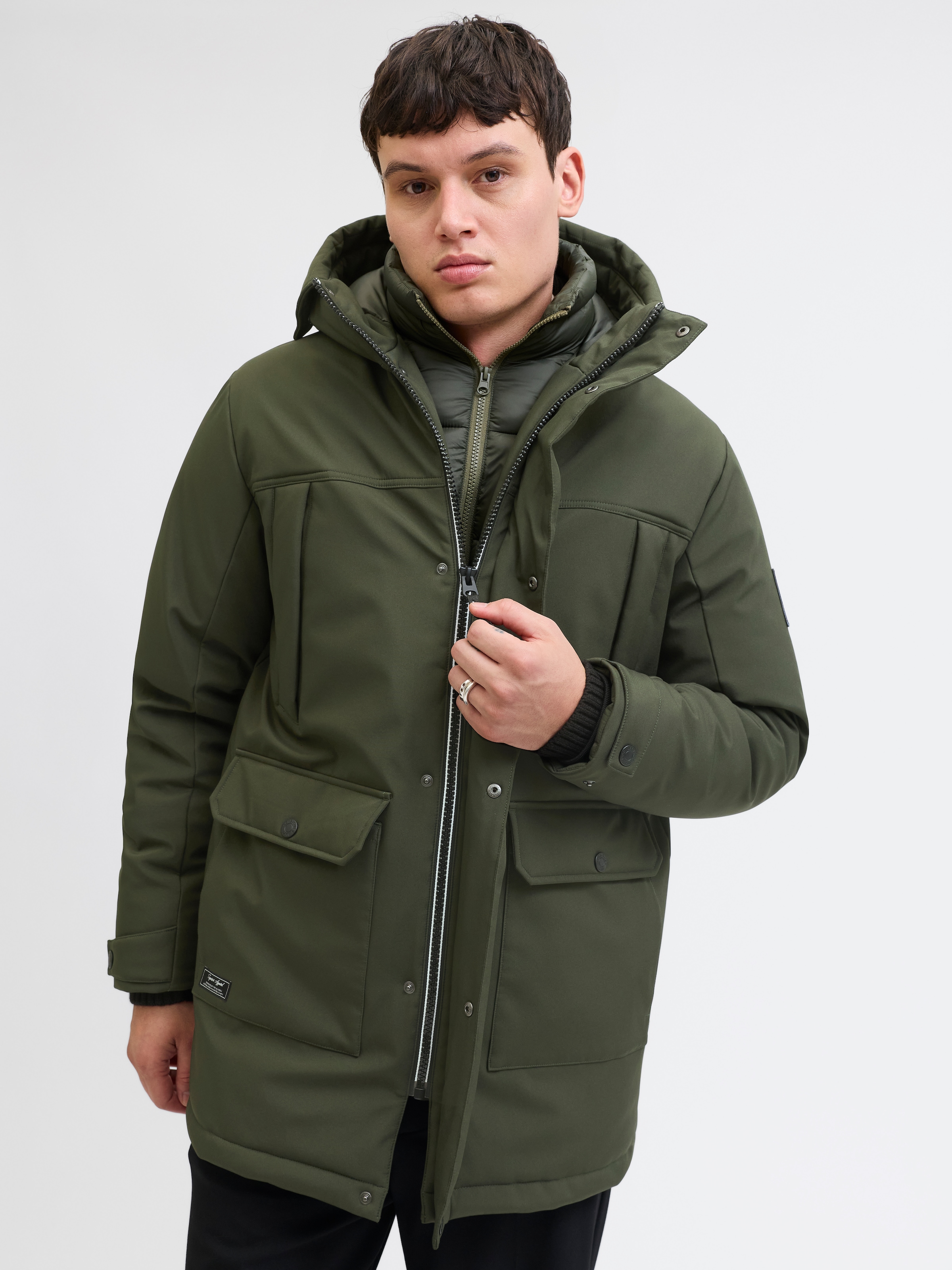 Jack & Jones Parka »JJFINN SOFTSHELL PARKA« mit Kapuze