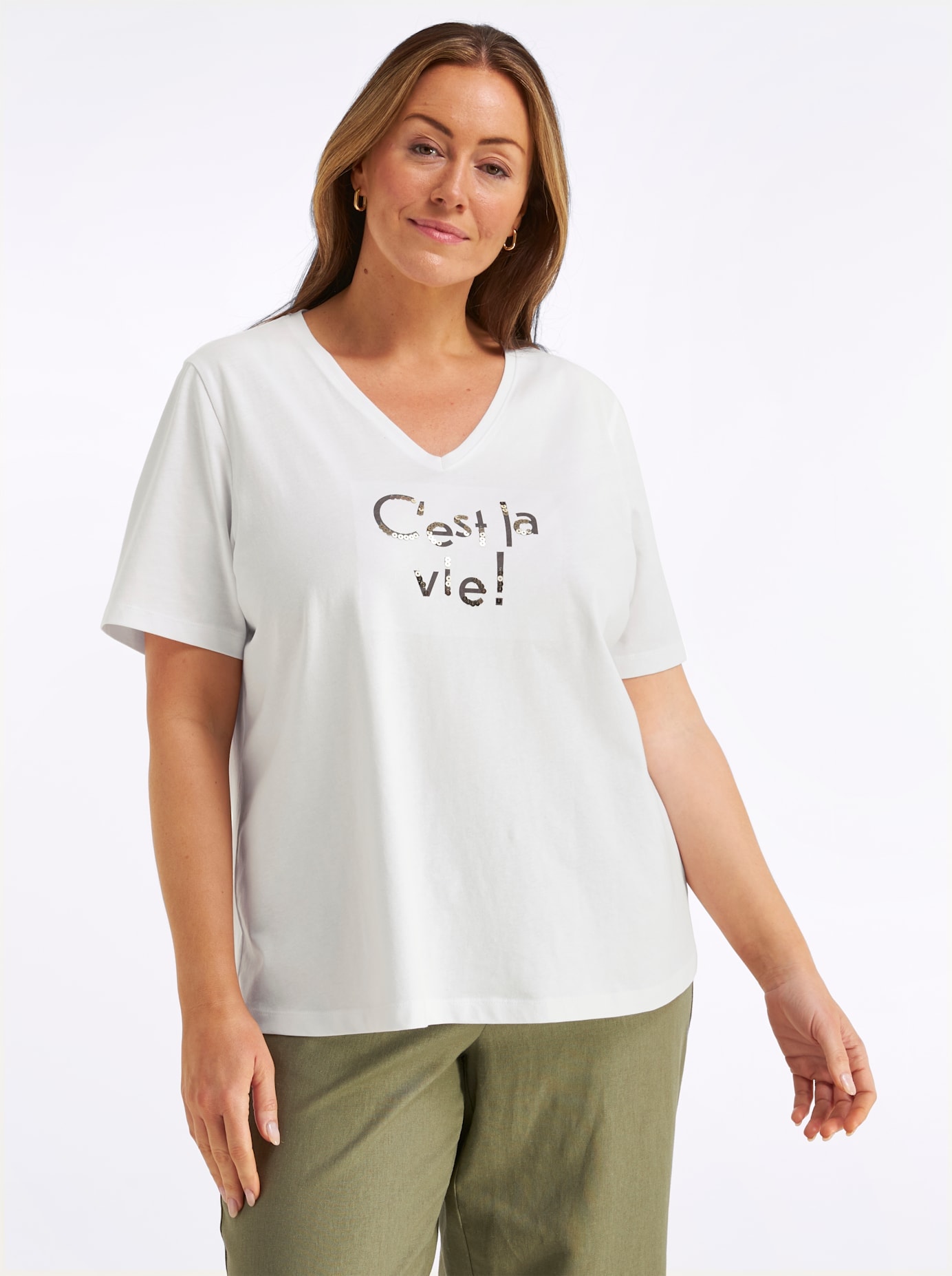 Sheego T-shirt en V »Shirt« 1