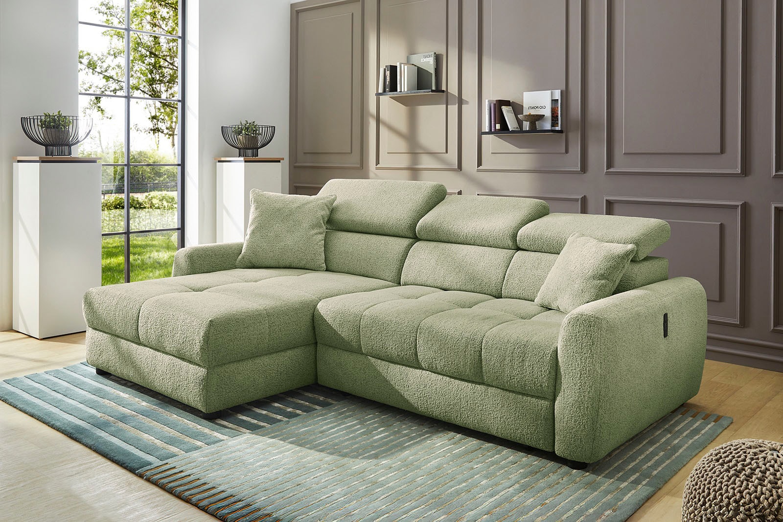 Jockenhöfer Gruppe Canapé d'angle »Move, L-Form, B: 270cm, mit 60 cm elektrischer Sitztiefenverstellung« capacité de charge 140kg par siège, réglage de l'appuie-tête & prise USB