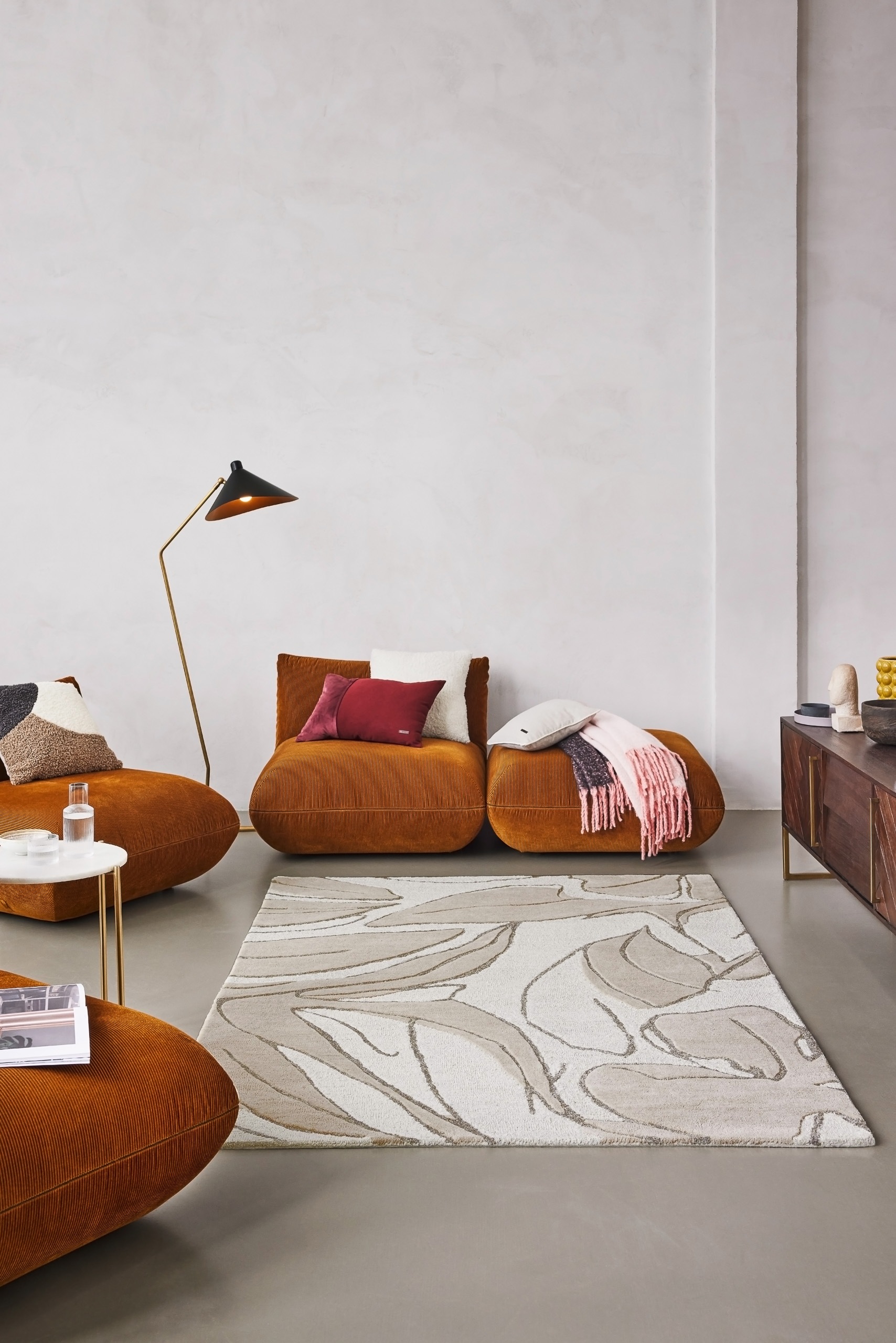 Wecon home Teppich »Tunia« rechteckig 10 mm Höhe handgefertigt, floral, pflegeleicht, Wolle, Wohnzimmer, Schlafzimmer