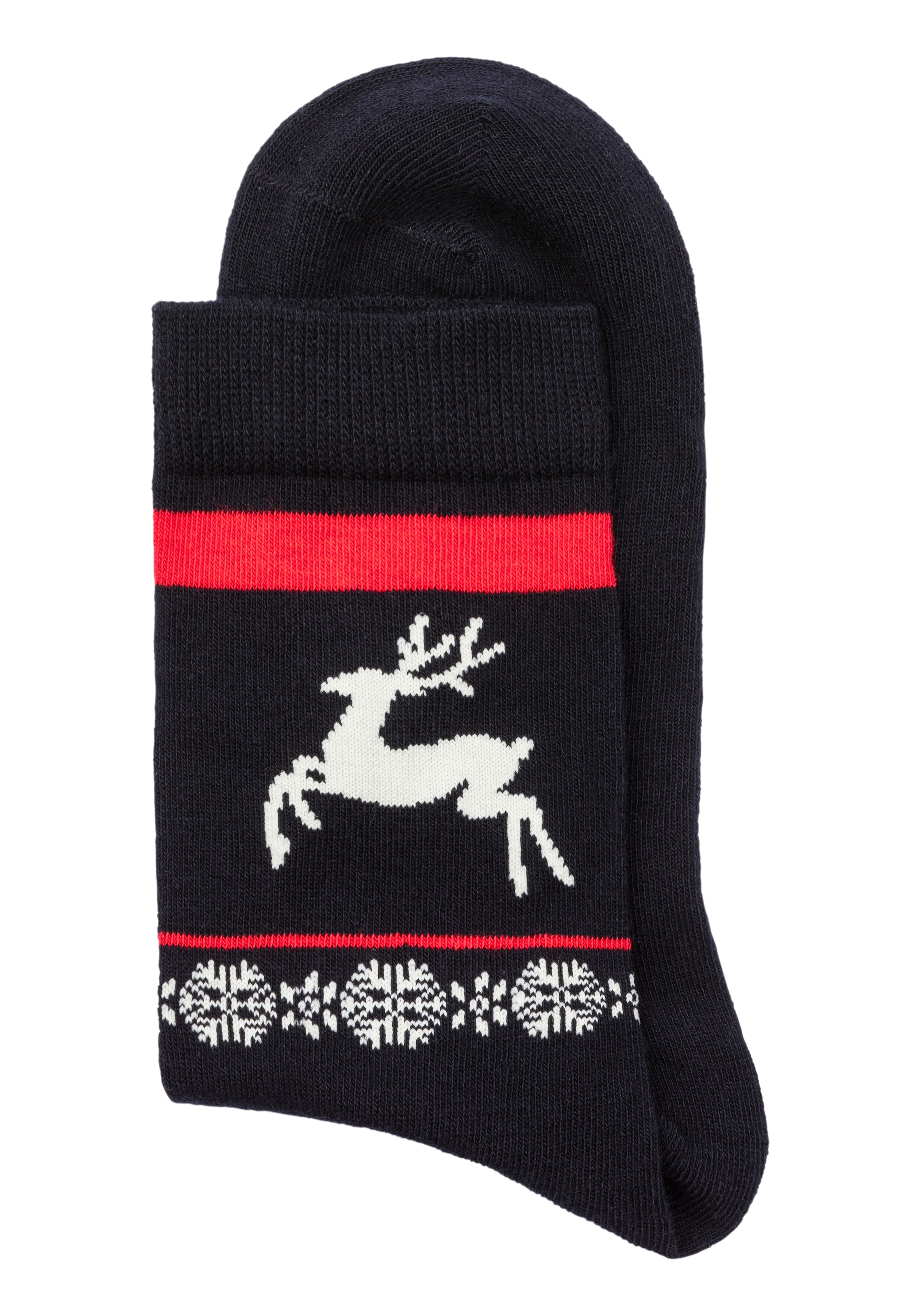 H.I.S Basicsocken Packung, 3 Stk. tlg. mit Wintermotiven