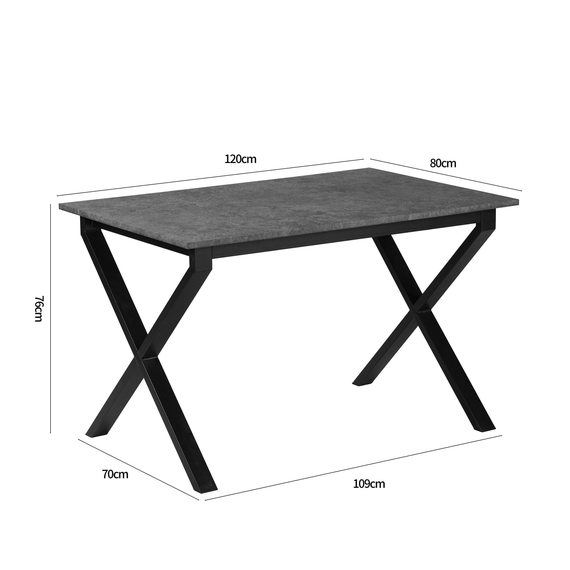 GOODproduct Table de salle à manger »Boddhi« schwarzes Metallgestell, Plattenvarianten wählbar, sowie Grössen