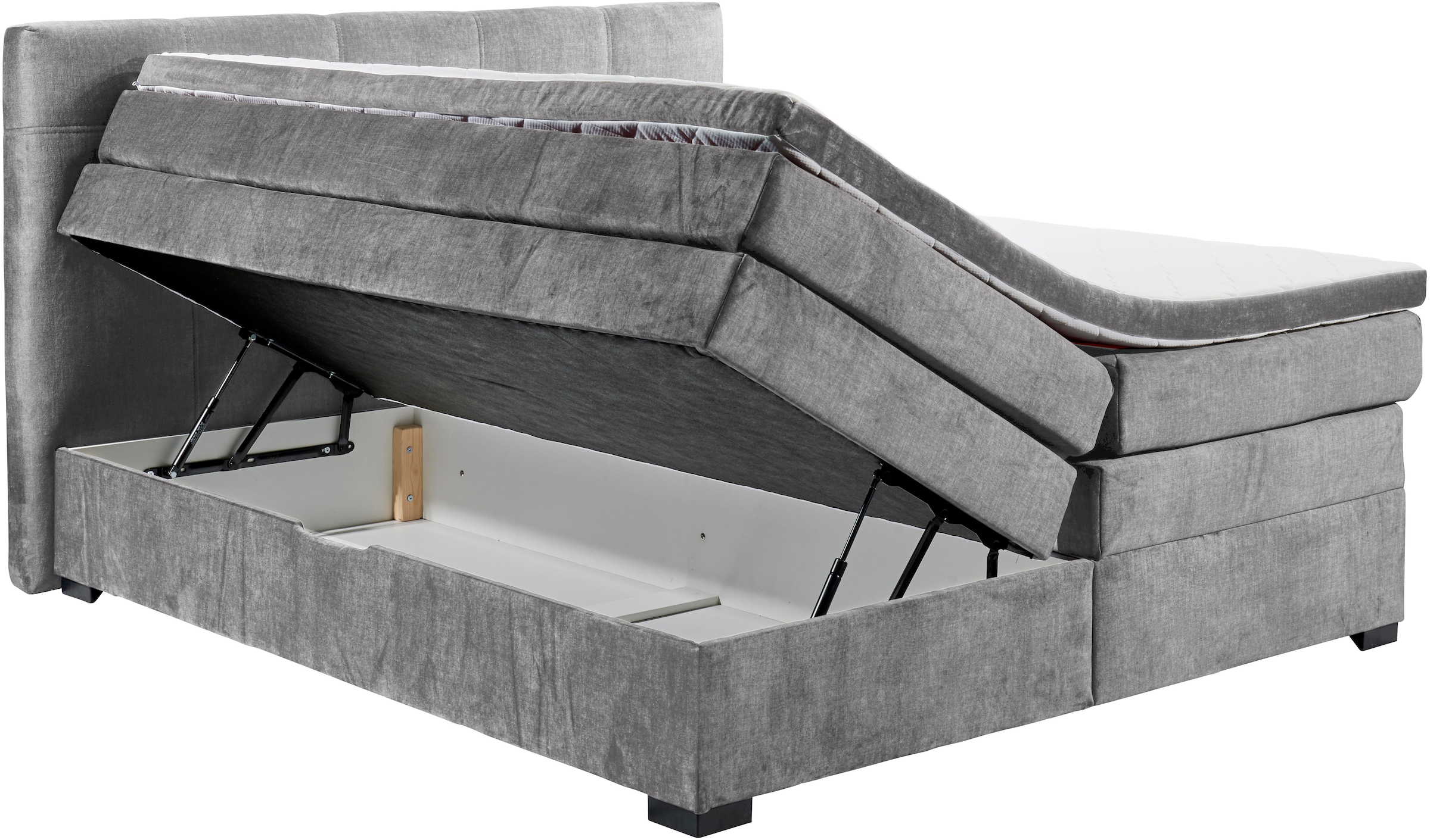 ED EXCITING DESIGN Lit boxspring »Fanes mit Komforteinstiegshöhe von 73cm« erhältlich in 180x200cm, inkl. Bettkasten und 7cm Visco-Topper