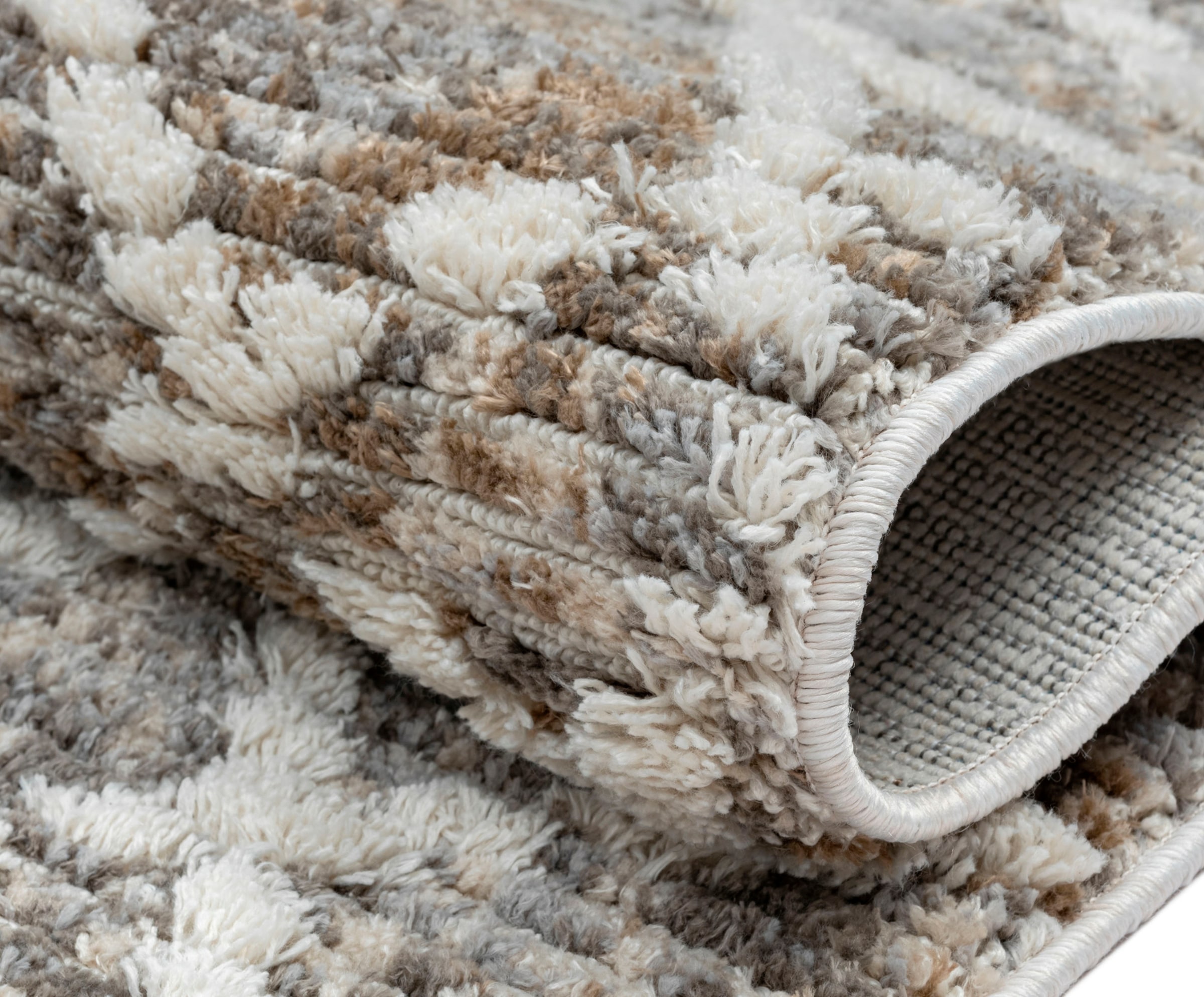 Myflair Möbel & Accessoires Teppich »Nelia, LAGERRÄUMUNG!« rechteckig 15 mm Höhe Kurzflor, mit Hoch-Tief Effekt, Microfaser, mit Fransen