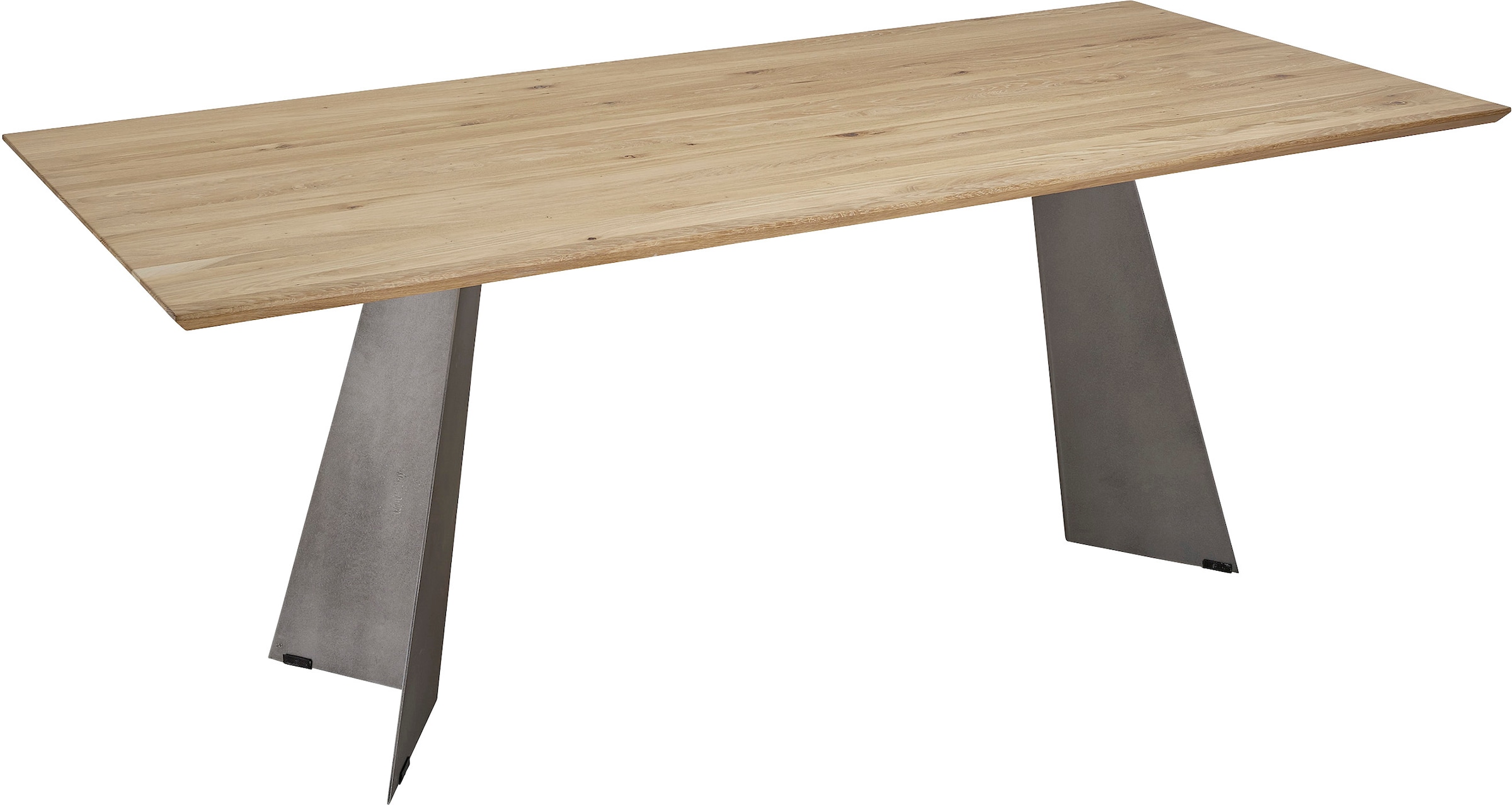 K+W Komfort & Wohnen Table de salle à manger »5252« chêne sauvage naturel ou bianco, structure en métal, 3 largeurs au choix