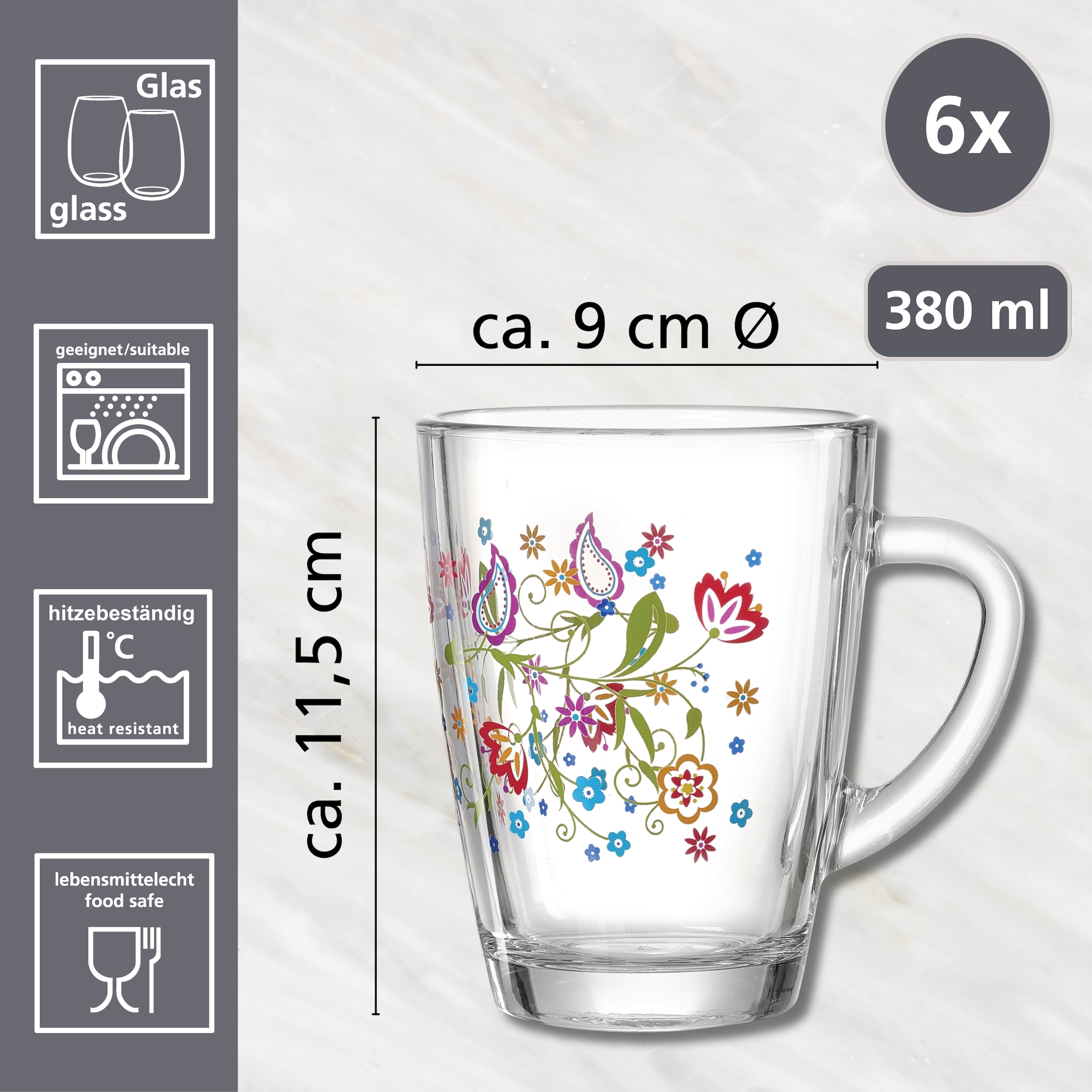 Ritzenhoff & Breker Verre à thé »Shanti« hitzebeständig, je 380 ml