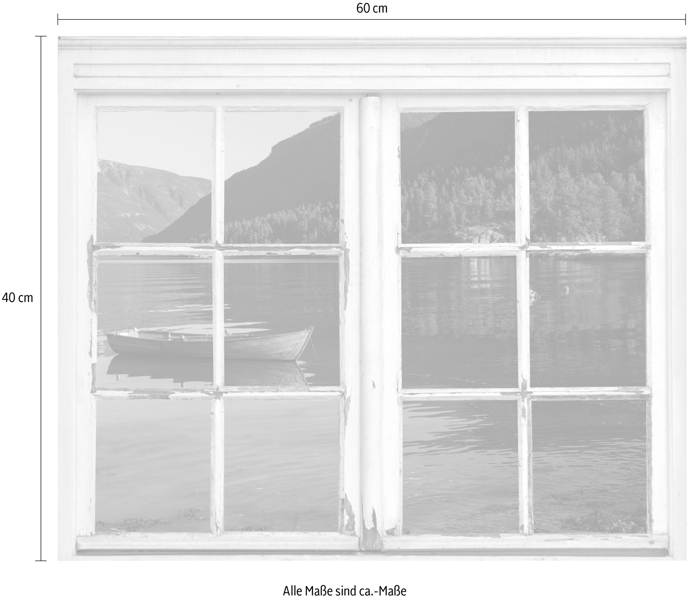 queence Wandsticker »Boot auf See« Wandsticker, Wandbild, selbstklebend, 3D, Fenster