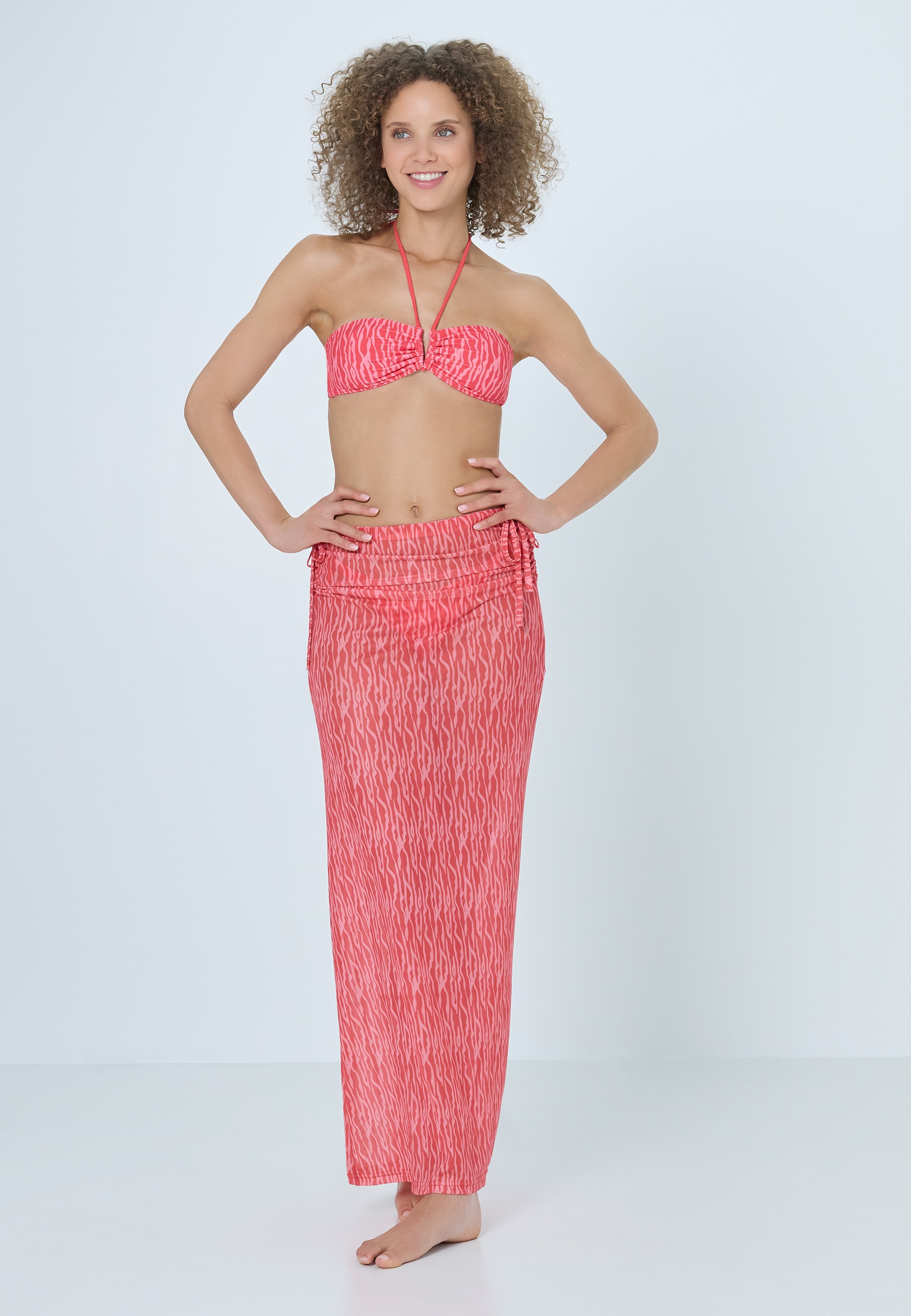 LSCN by LASCANA Meshrock mit grafischem Druck, Strandrock, Cover-up
