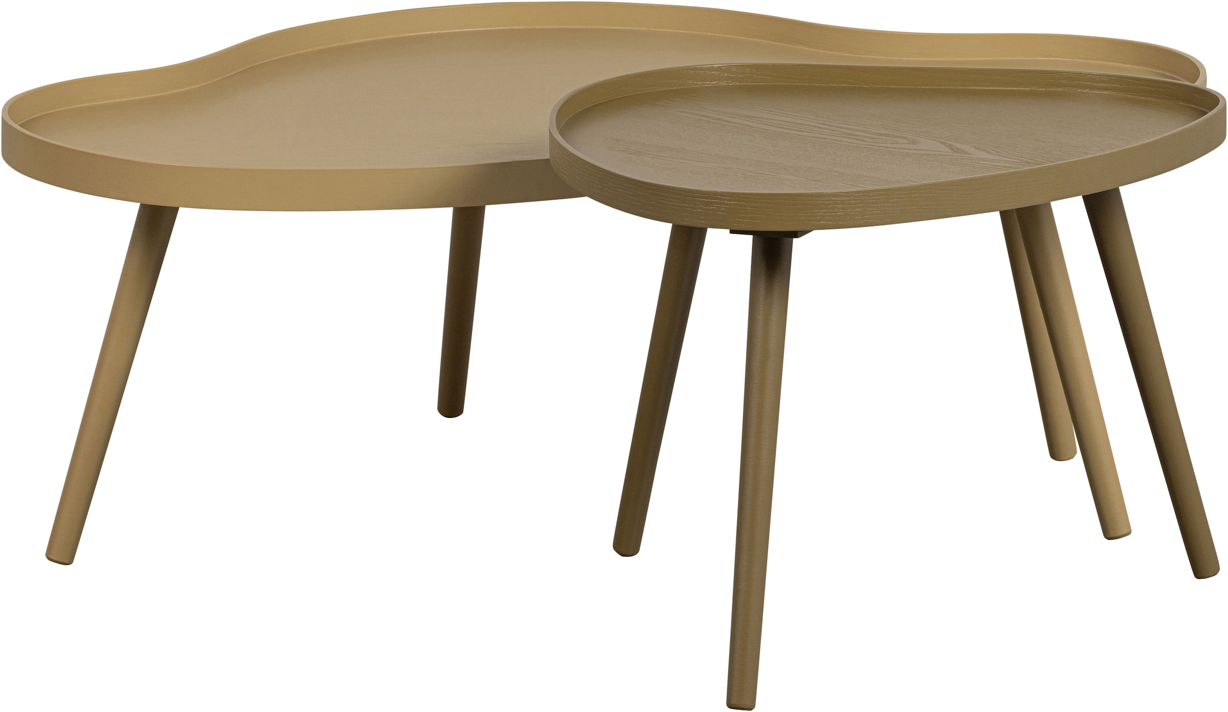 WOOOD Beistelltisch »Mae aus MDF und Kiefernholz mit umlaufender Randerhöhung 100x58x35 cm« Rand 2 cm hoch, Tragkraft 5 kg, Beine konisch von Ø3 auf Ø1,5 cm
