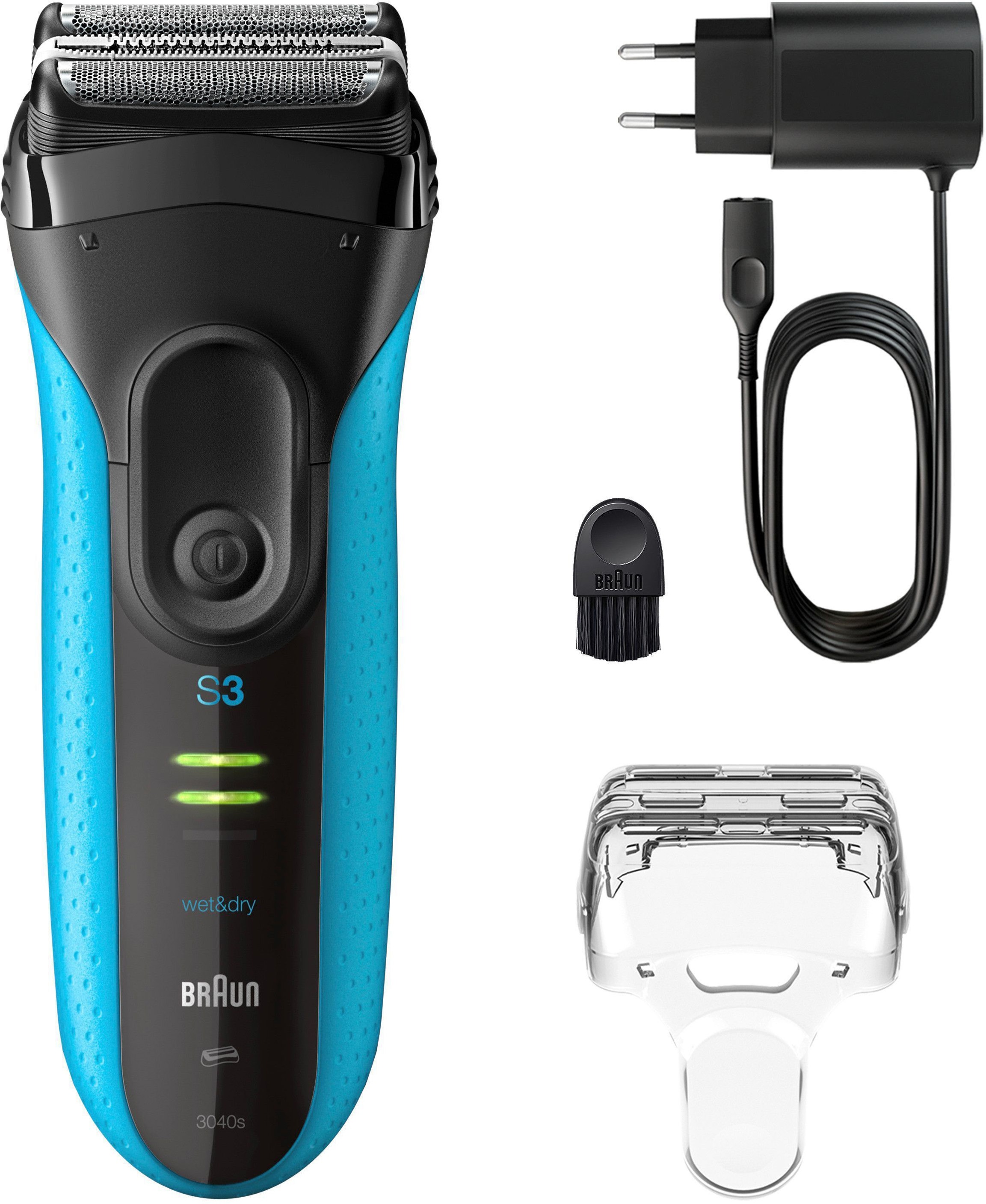Braun Rasoirs électriques »Series 3+ 3040s« 3 lames flexibles, micro-peigne efficace pour la tondeuse centrale
