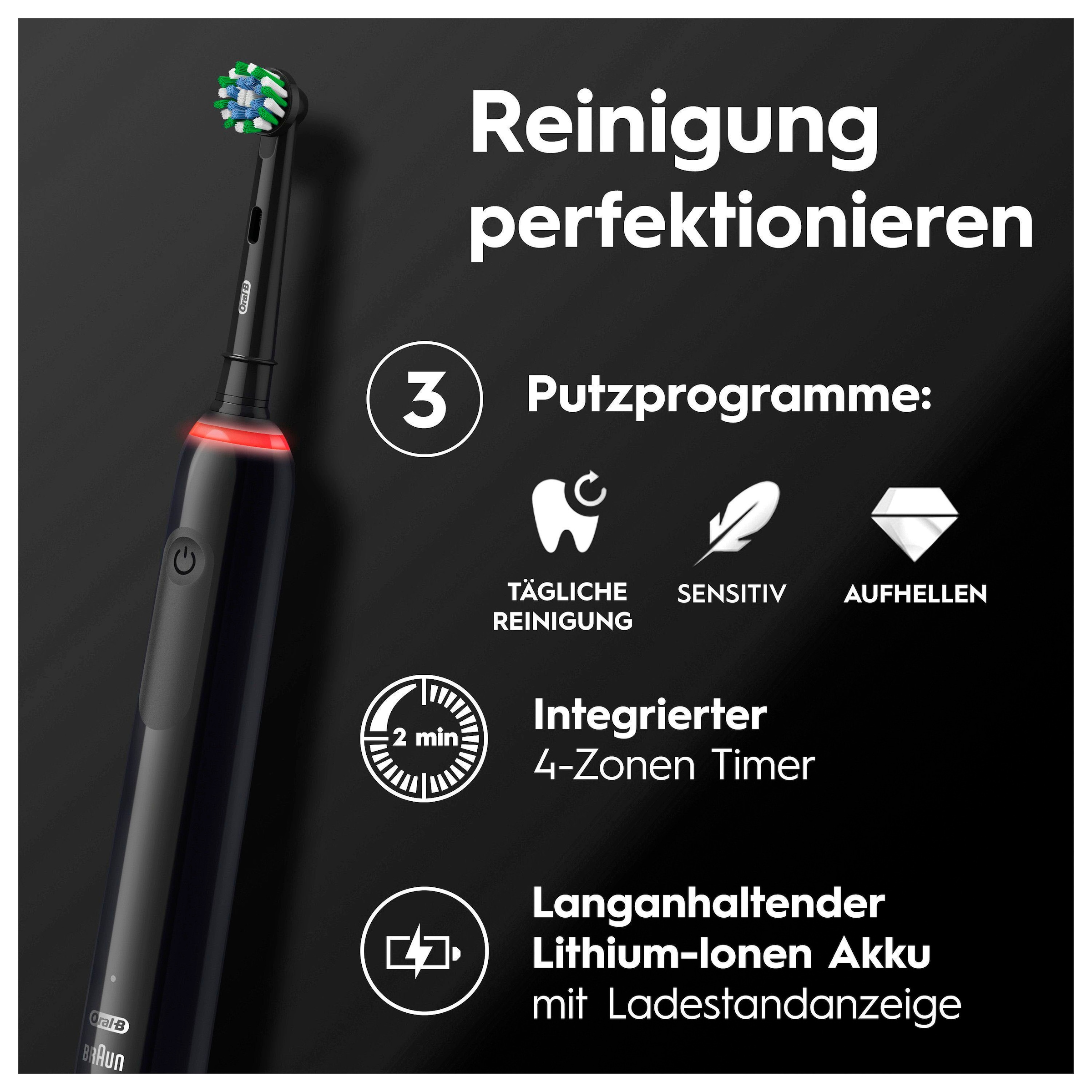 Oral-B Elektrische Zahnbürste »Pro 3 3900« 3 Stk. Aufsteckbürsten Doppelpack 3 Putzmodi