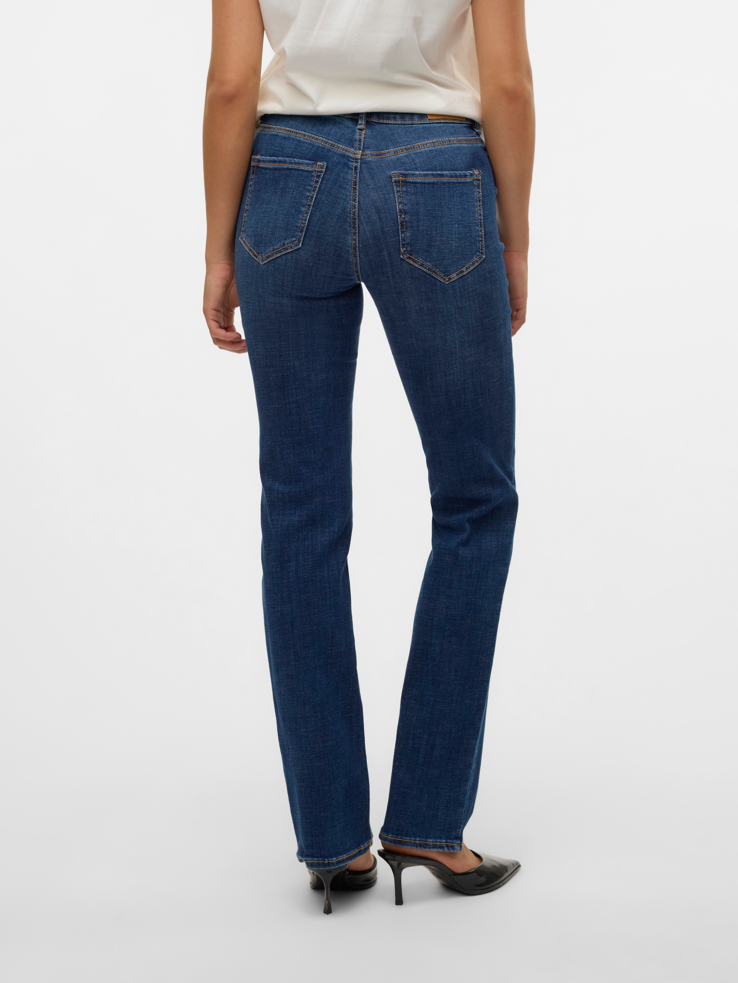 Vero Moda Jeans droit »VMFLASH MR STRAIGHT JEANS LI3300 GA NOOS« Baumwollmischung mit Stretch, regular waist, straight fit