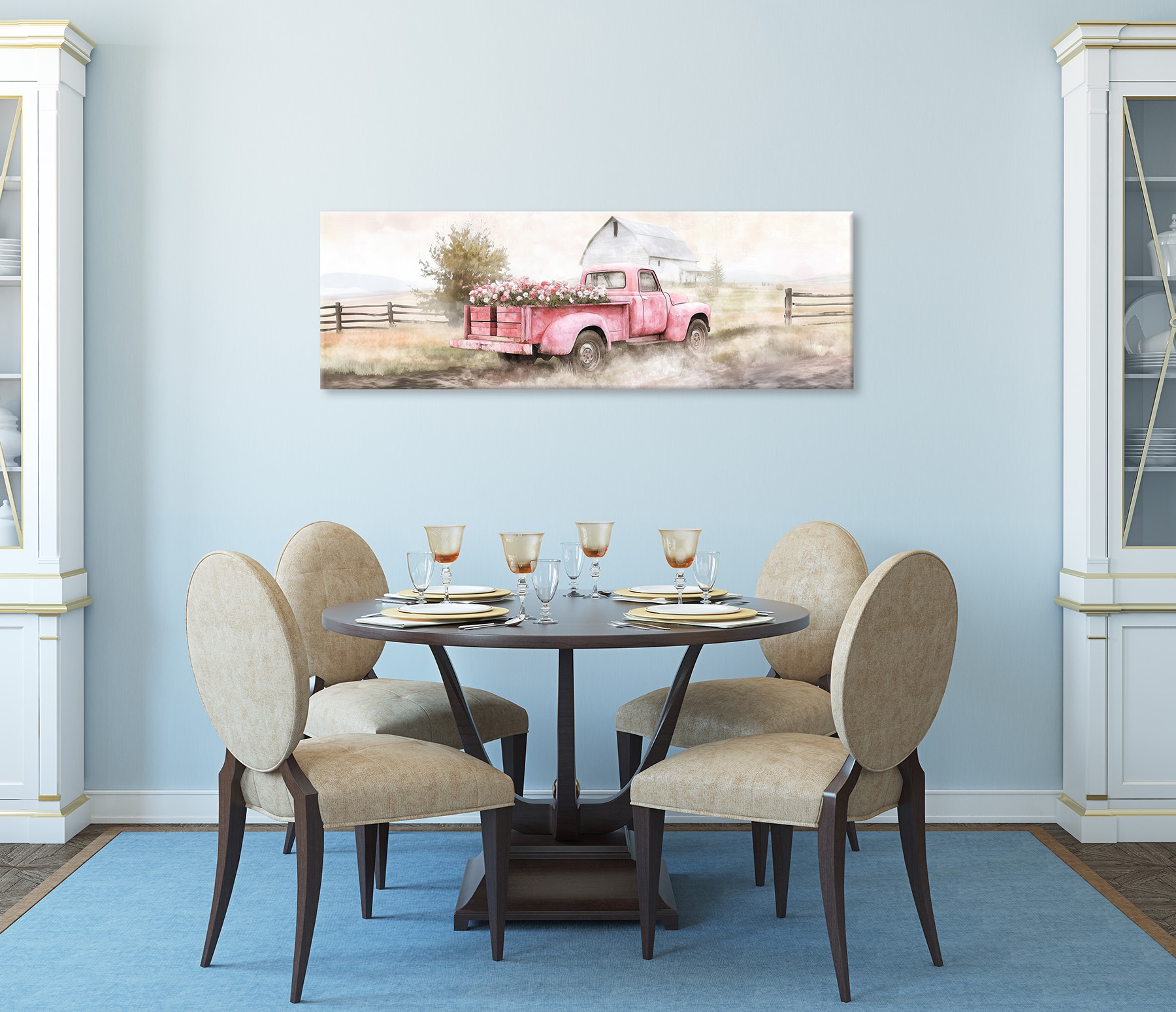 Bönninghoff Peinture à l'huile »handarbeit BLUMEN 40x120 cm – Wandbild Kunst Deko modern« Champs | Paysages 1 cuis tlg. fabriqué à la main, chaque image est unique
