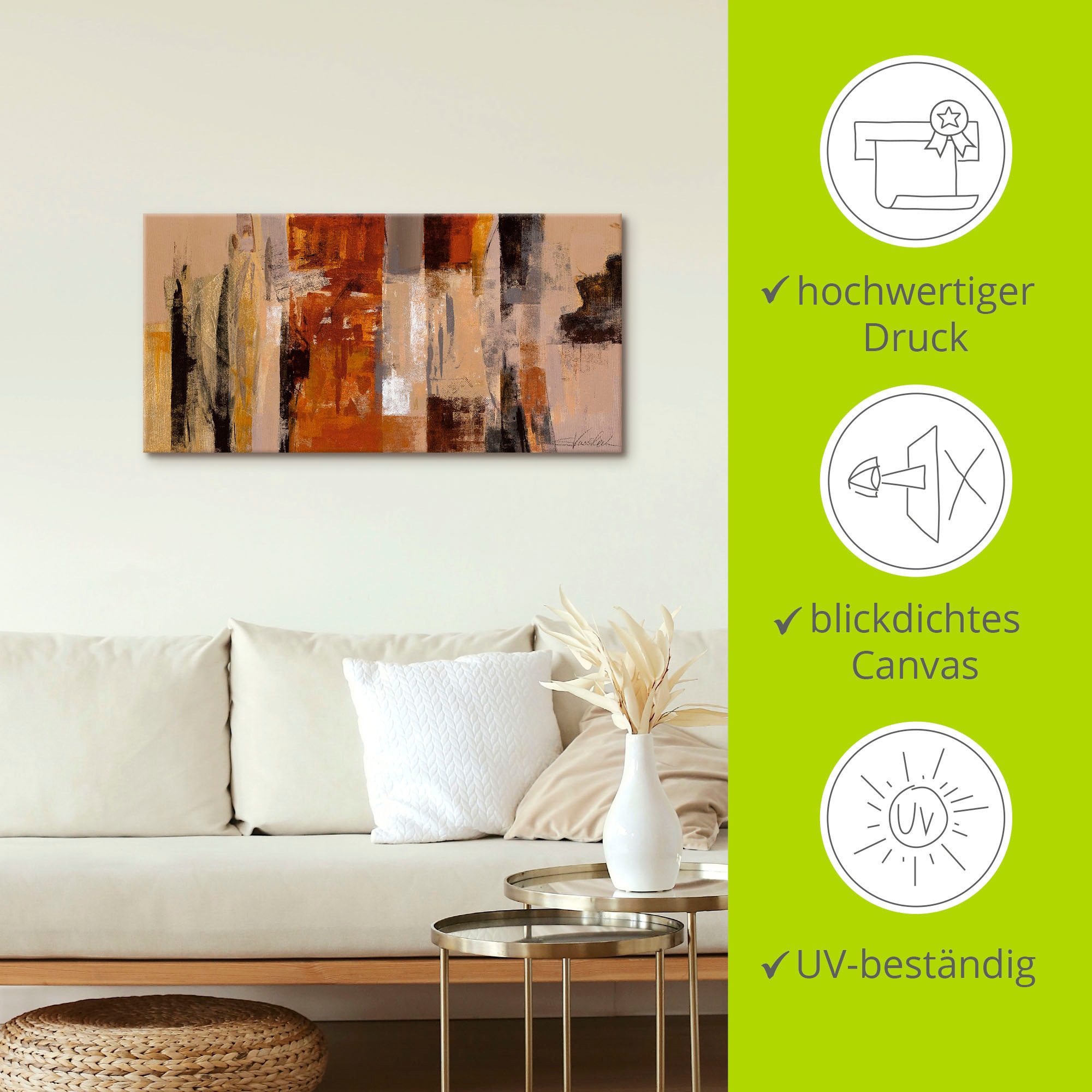 Artland Wandbild »Stadt-Morgen« Gegenstandslos 1 Stk. tlg. als Leinwandbild, Poster in verschied. Grössen