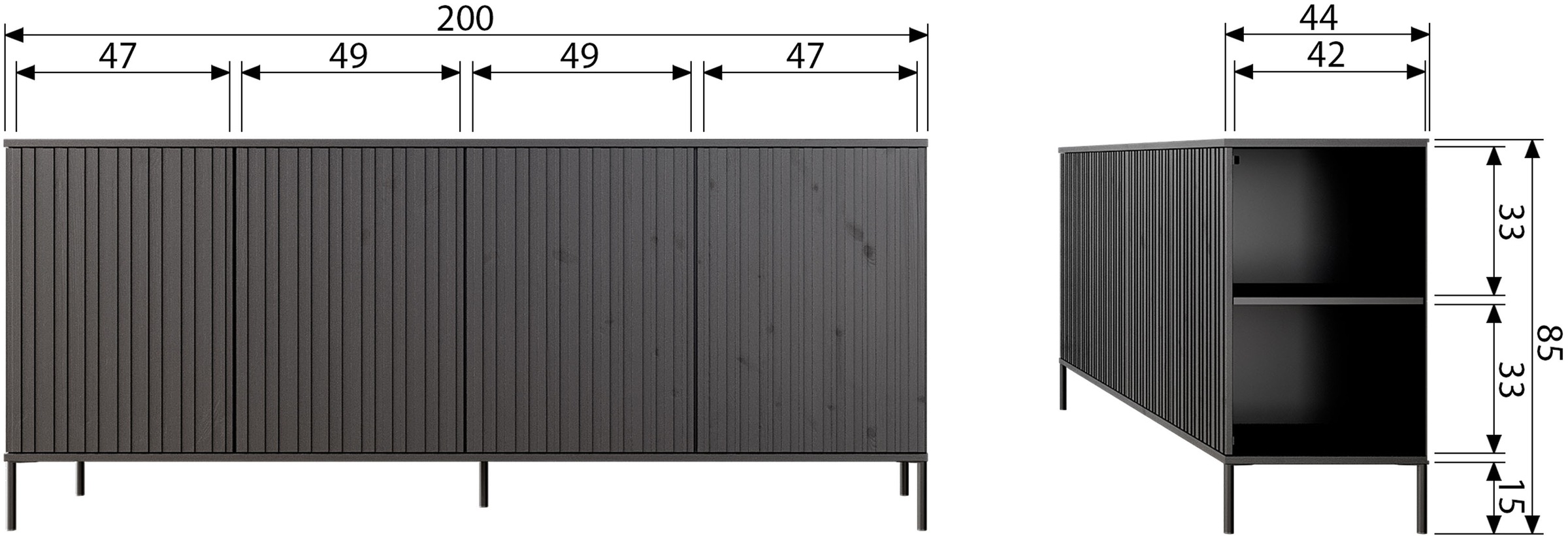 WOOOD Buffet »Gravu« Buffet New Gravure de WOOOD, design élégant et beaucoup de rangement