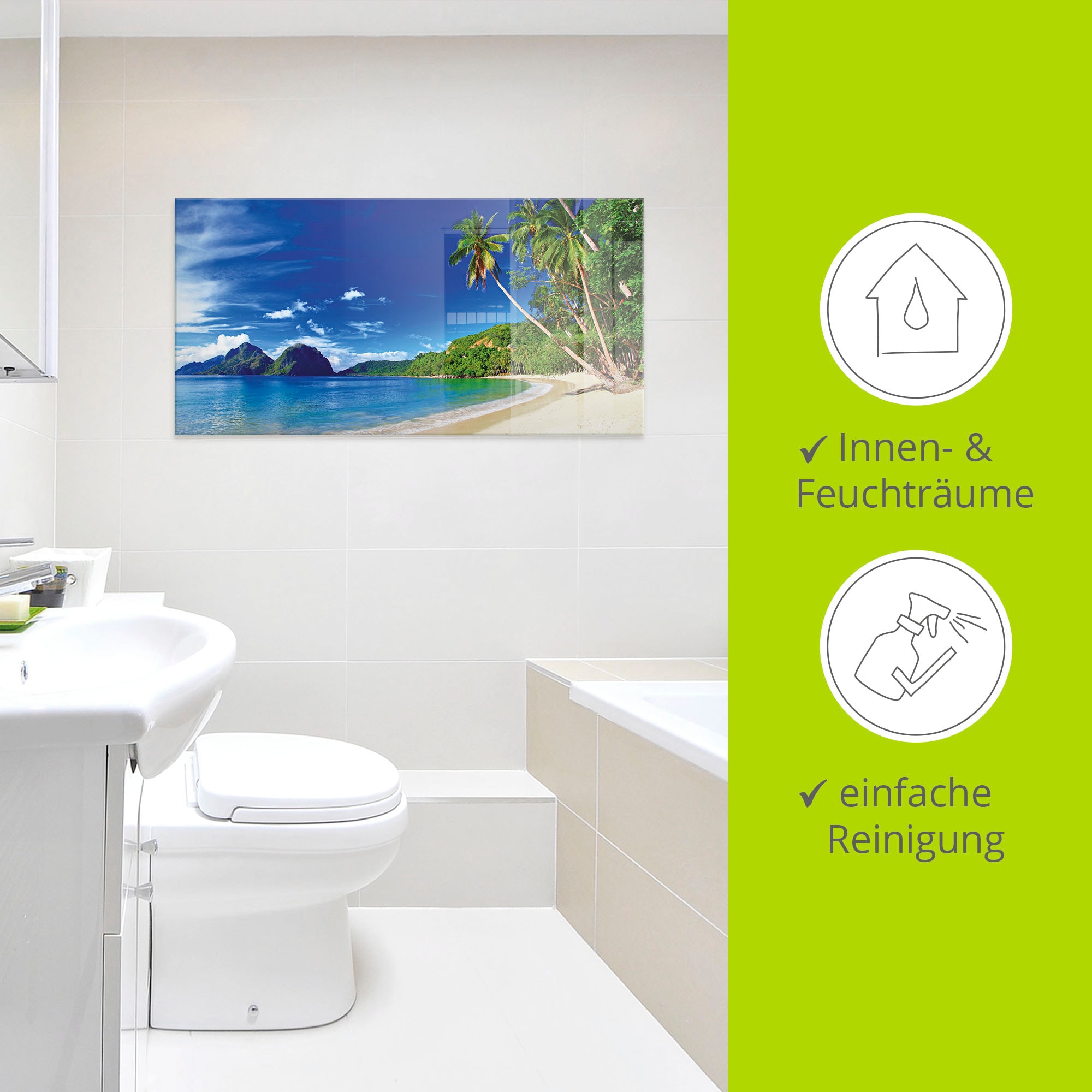 Artland Glasbild »Paradies« Küste 1 Stk. tlg. in verschiedenen Grössen