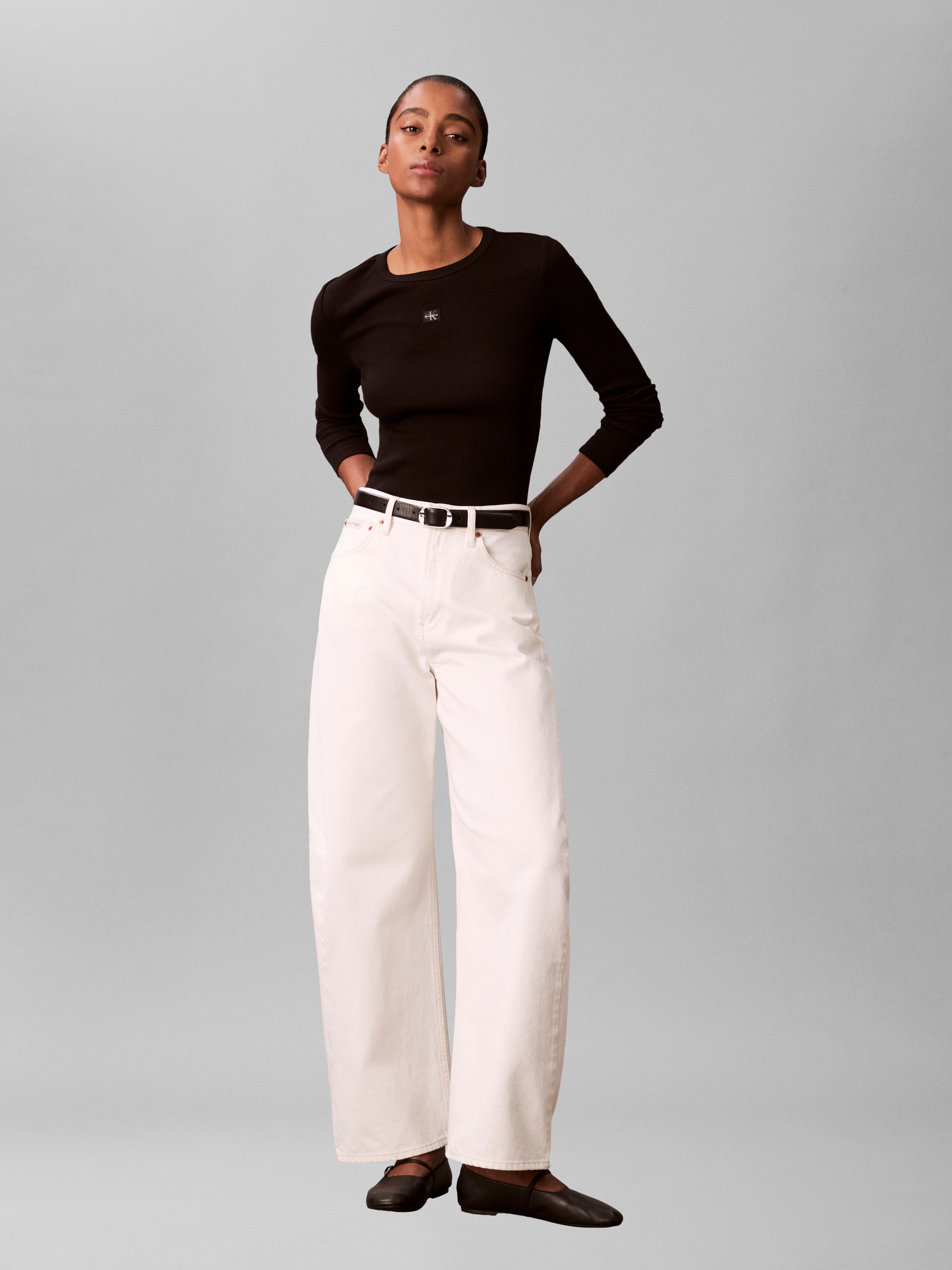 Calvin Klein Jeans Haut de chemise Figurbetonte Passform mit Rundhalsausschnitt