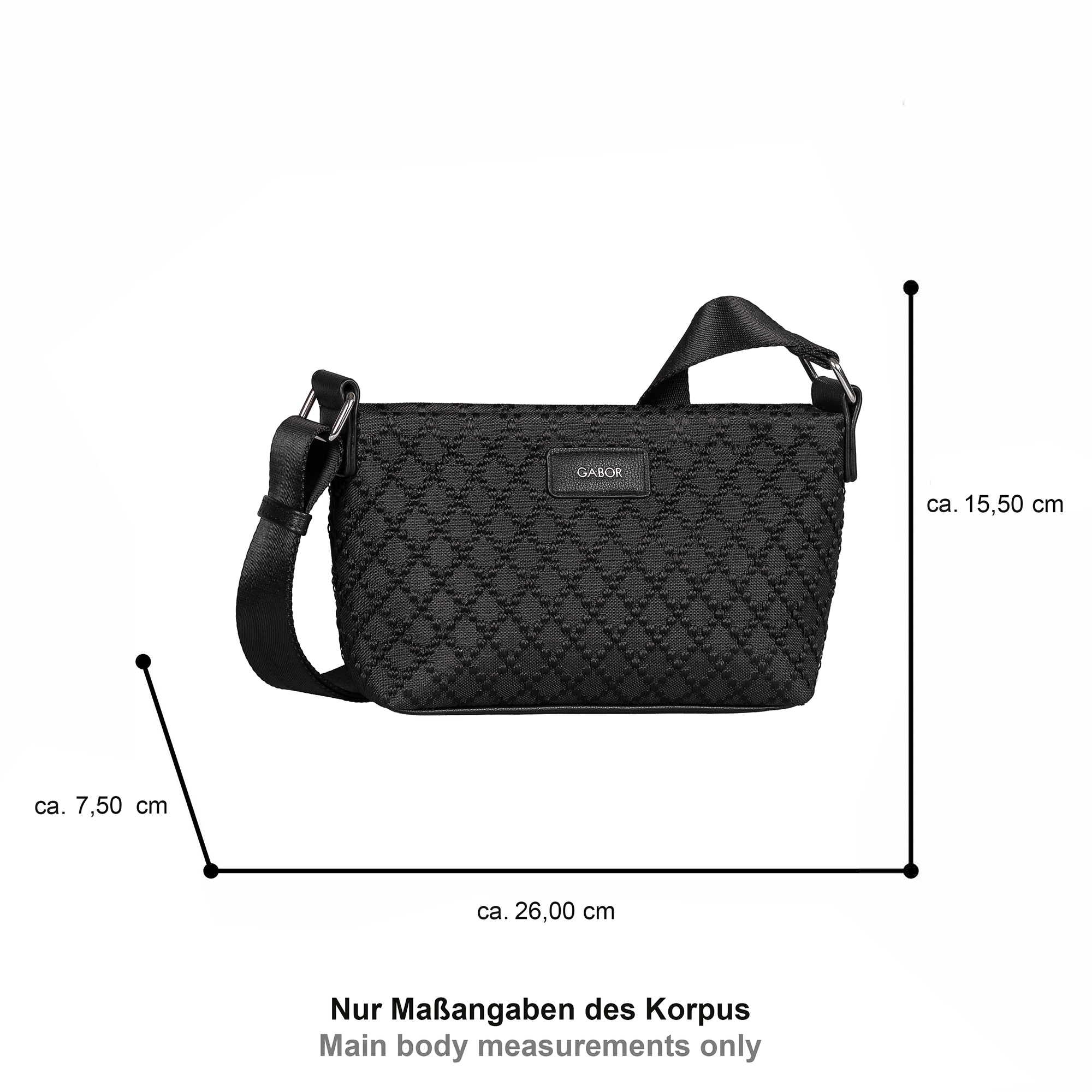 Gabor Umhängetasche »Helmea« Damen Schultertasche mit Kontrastbesatz und Logoschriftzug